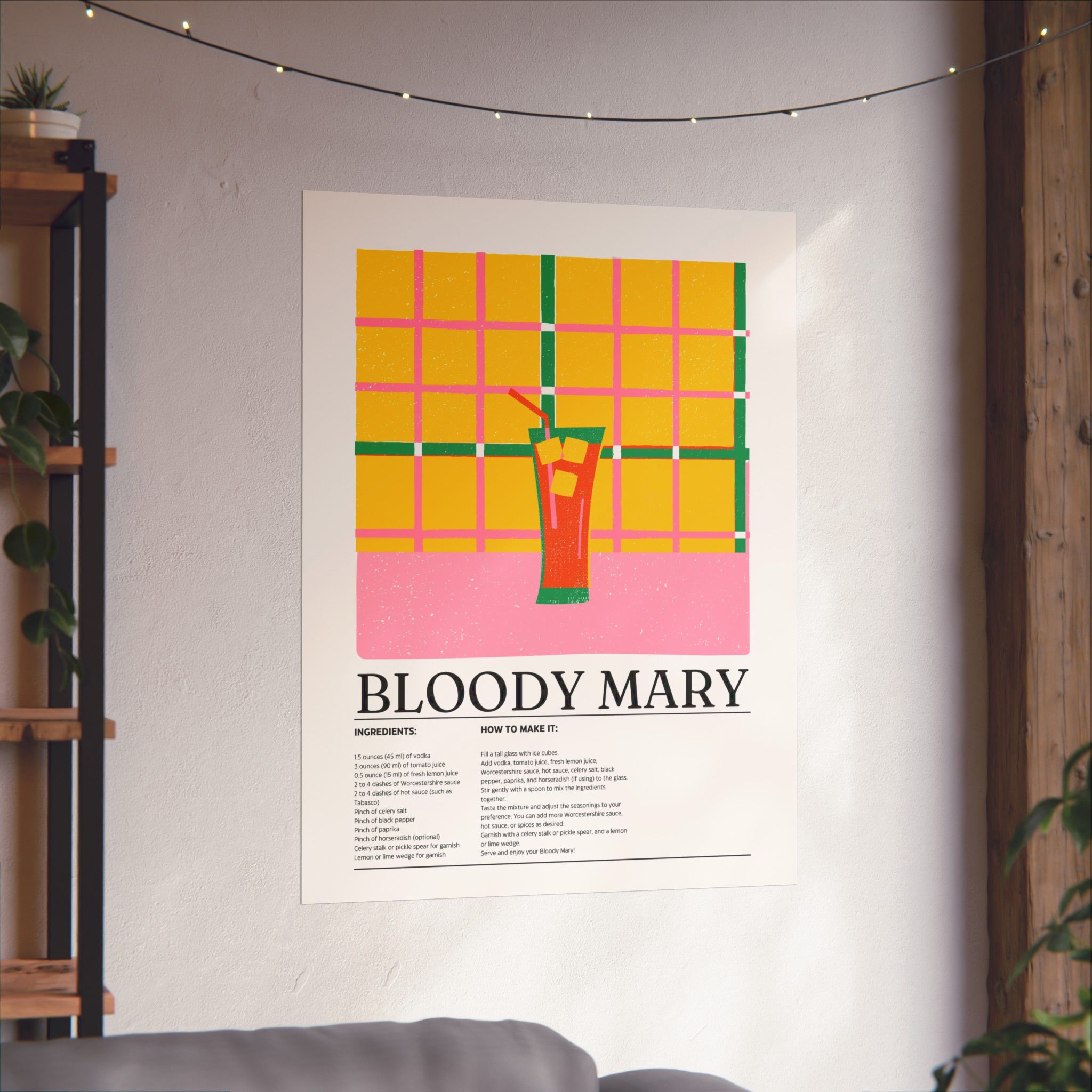 Bloody Mary Cocktail Poster — Retro Matte Vertical Print - Image 2