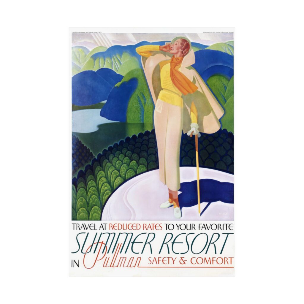 Vintage Travel Poster - 'Summer Resort' Matte Vertical Poster
