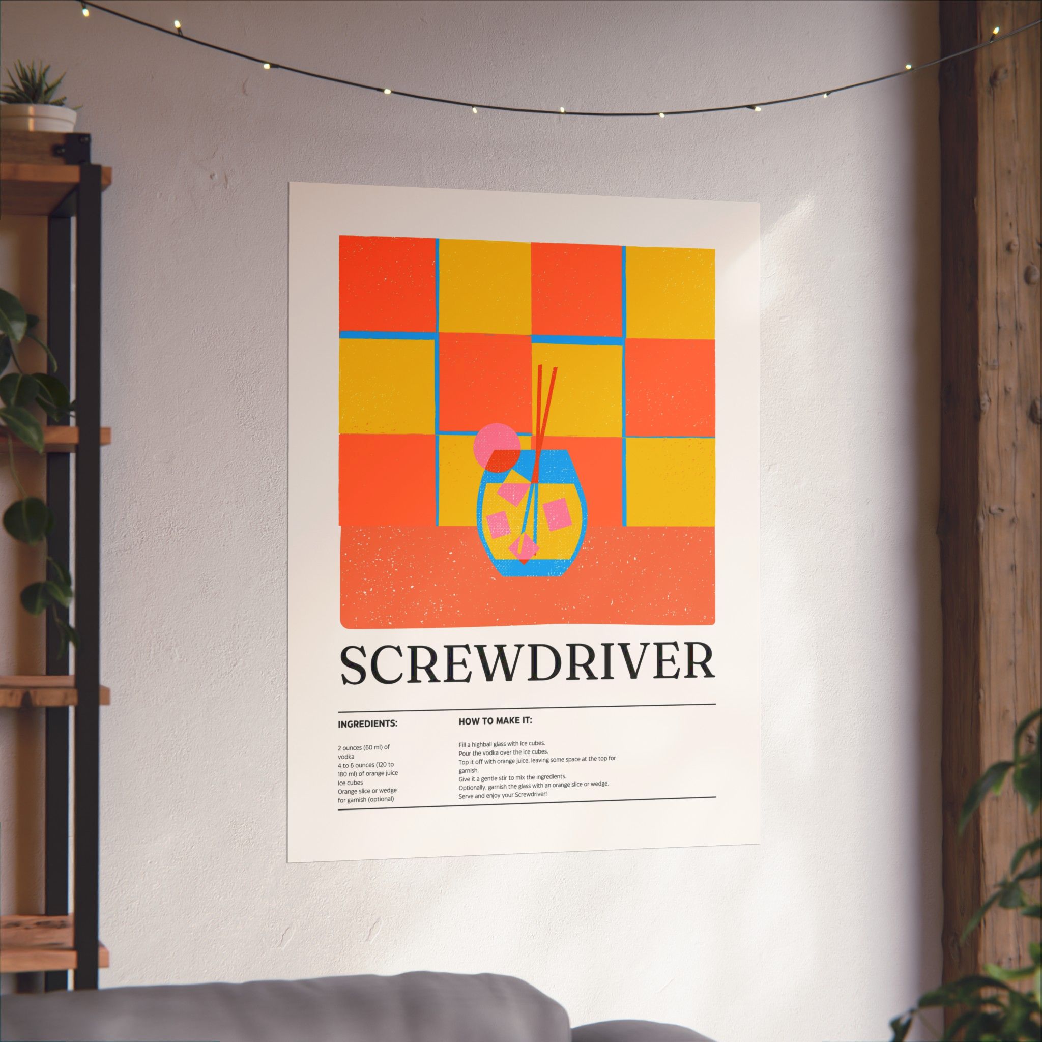 Screwdriver Cocktail Poster — Matte Vertical Print - Image 2