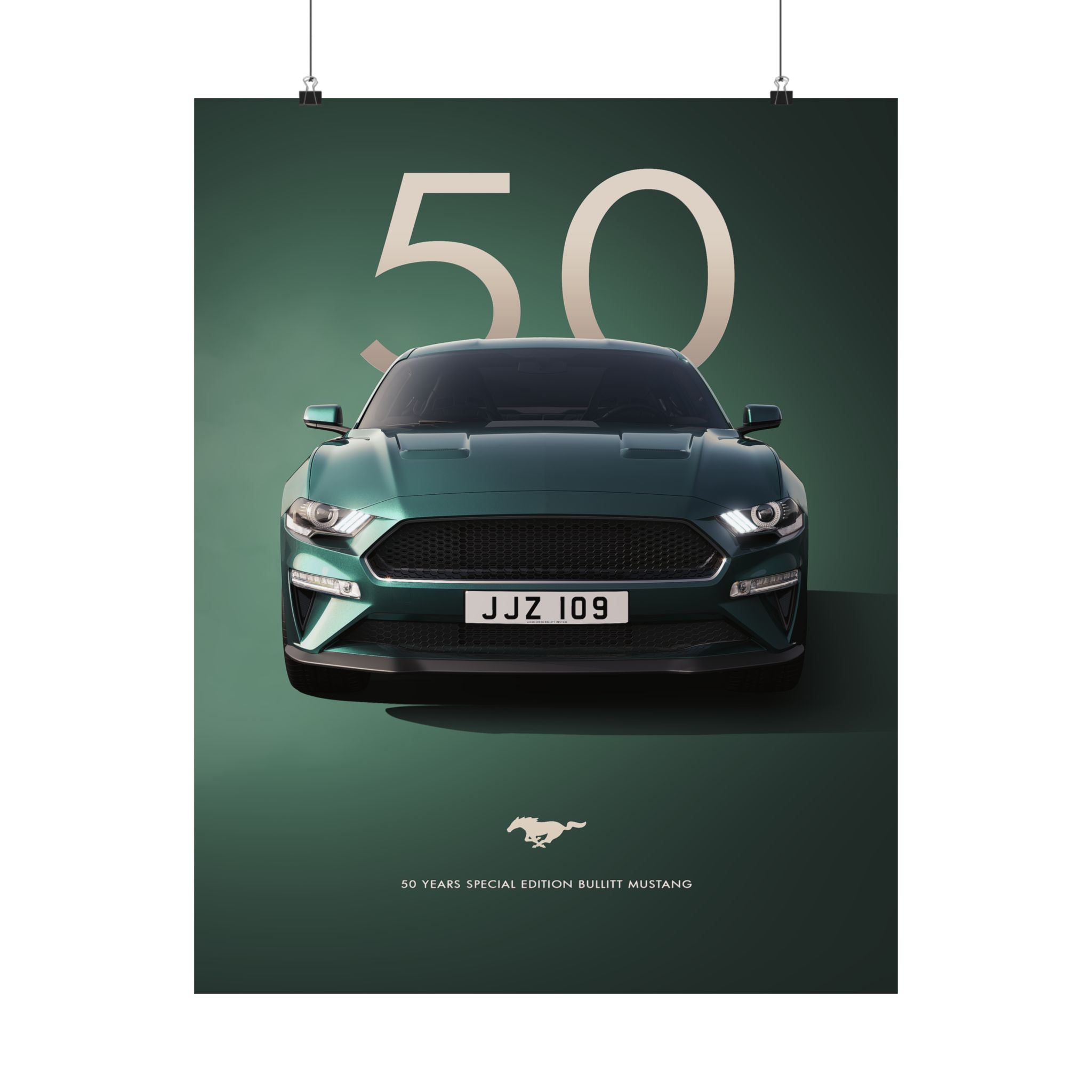 Bullitt Mustang 50th Anniversary Poster - Highland Green Ford Muscle Car Wall Art - Iconic Automotive Decor for Fans - Image 61