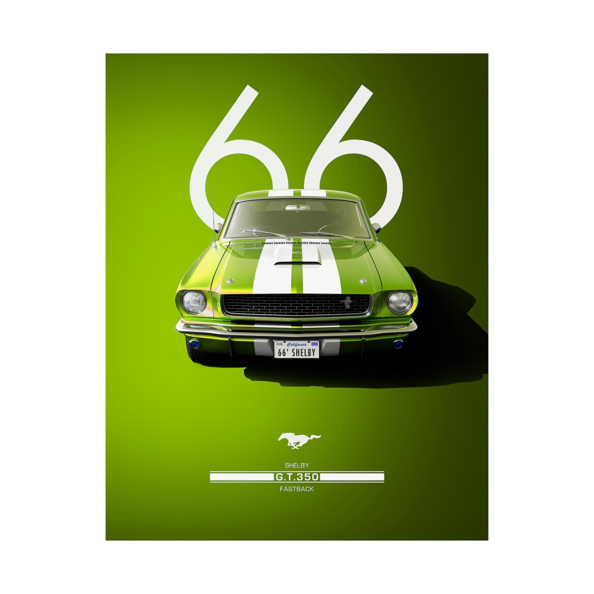 Vintage 1966 Shelby GT350 Fastback Poster - Lime Green Muscle Car Wall Art - Iconic Mustang Decor for Car Enthusiasts & Garage - Image 62