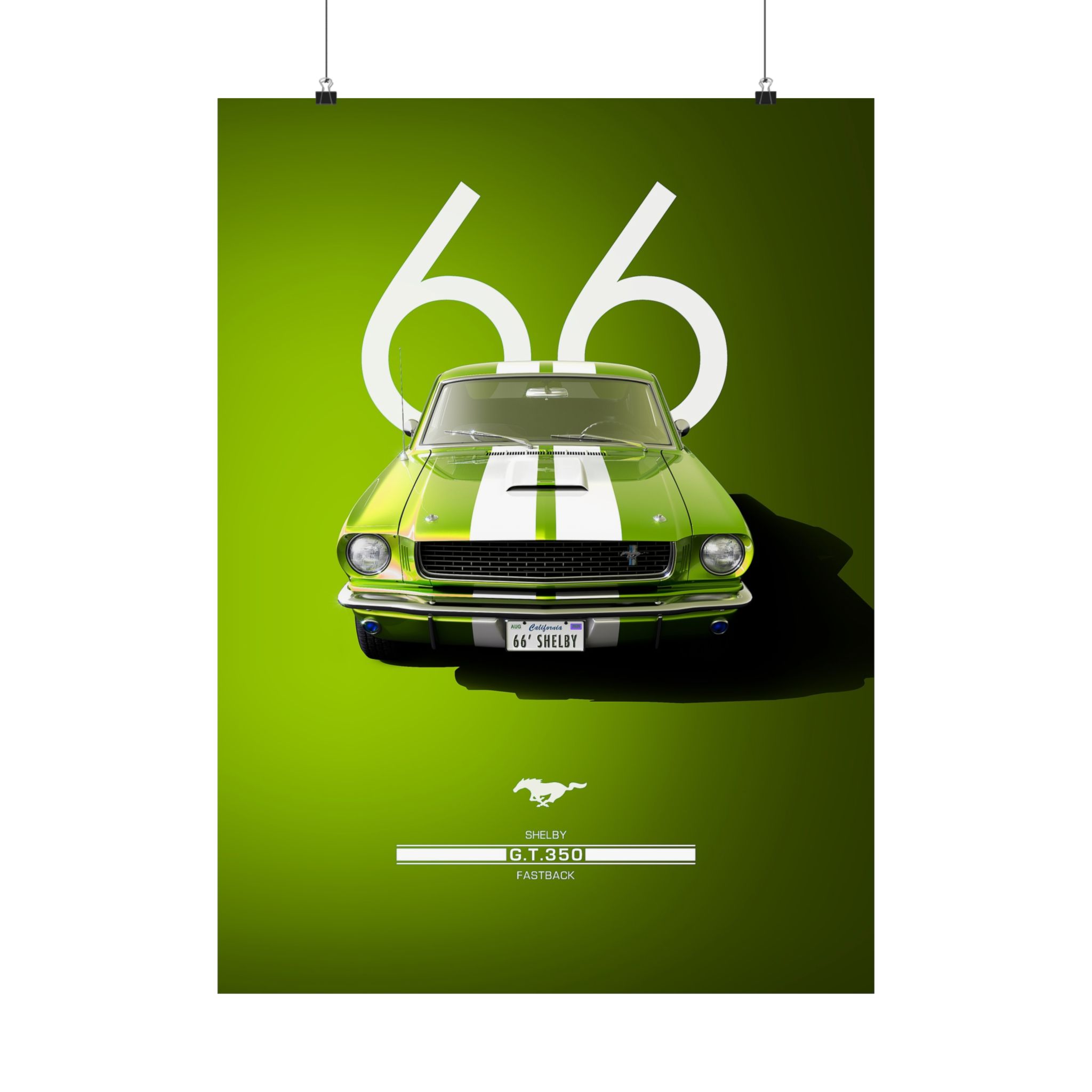 Vintage 1966 Shelby GT350 Fastback Poster - Lime Green Muscle Car Wall Art - Iconic Mustang Decor for Car Enthusiasts & Garage - Image 57