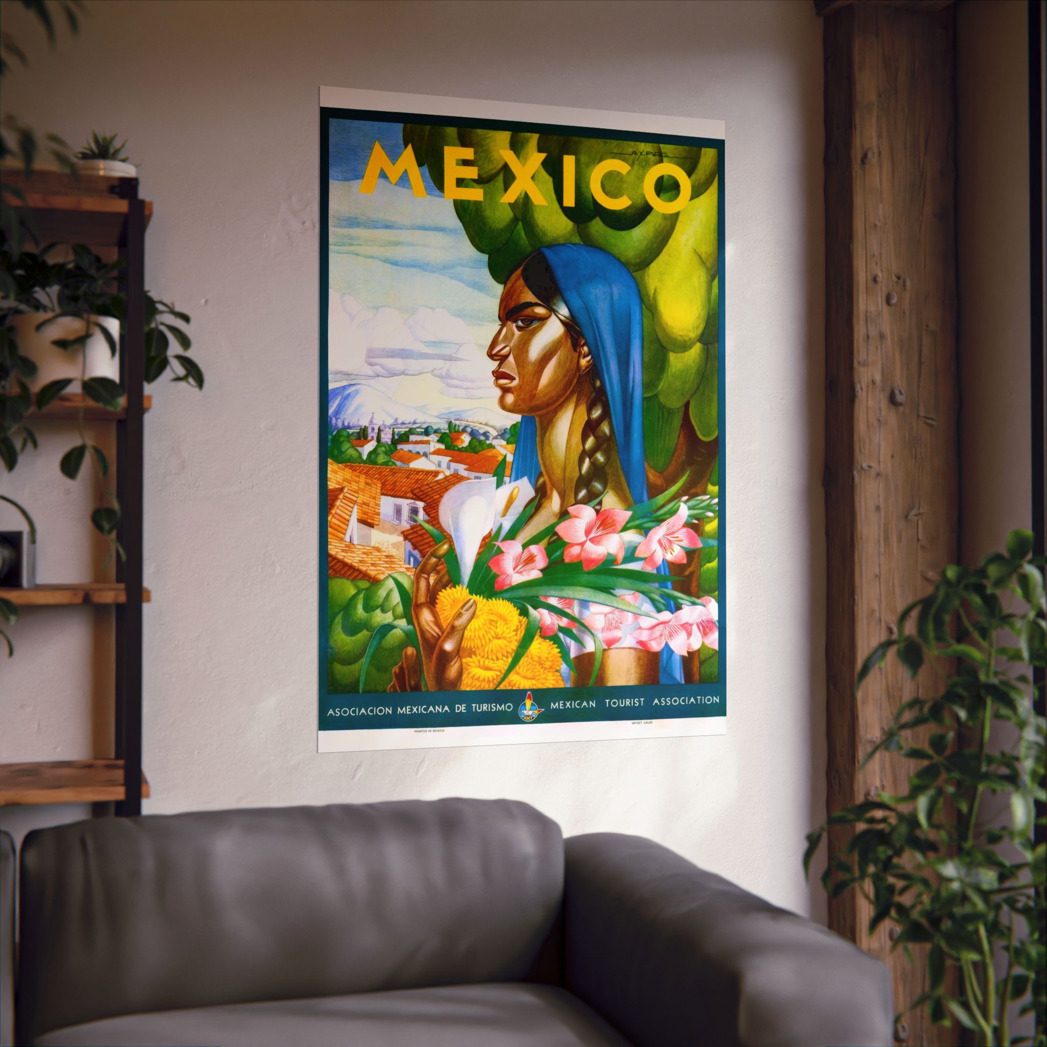 Mexico Vintage Travel Poster Matte Vertical Print - Image 2