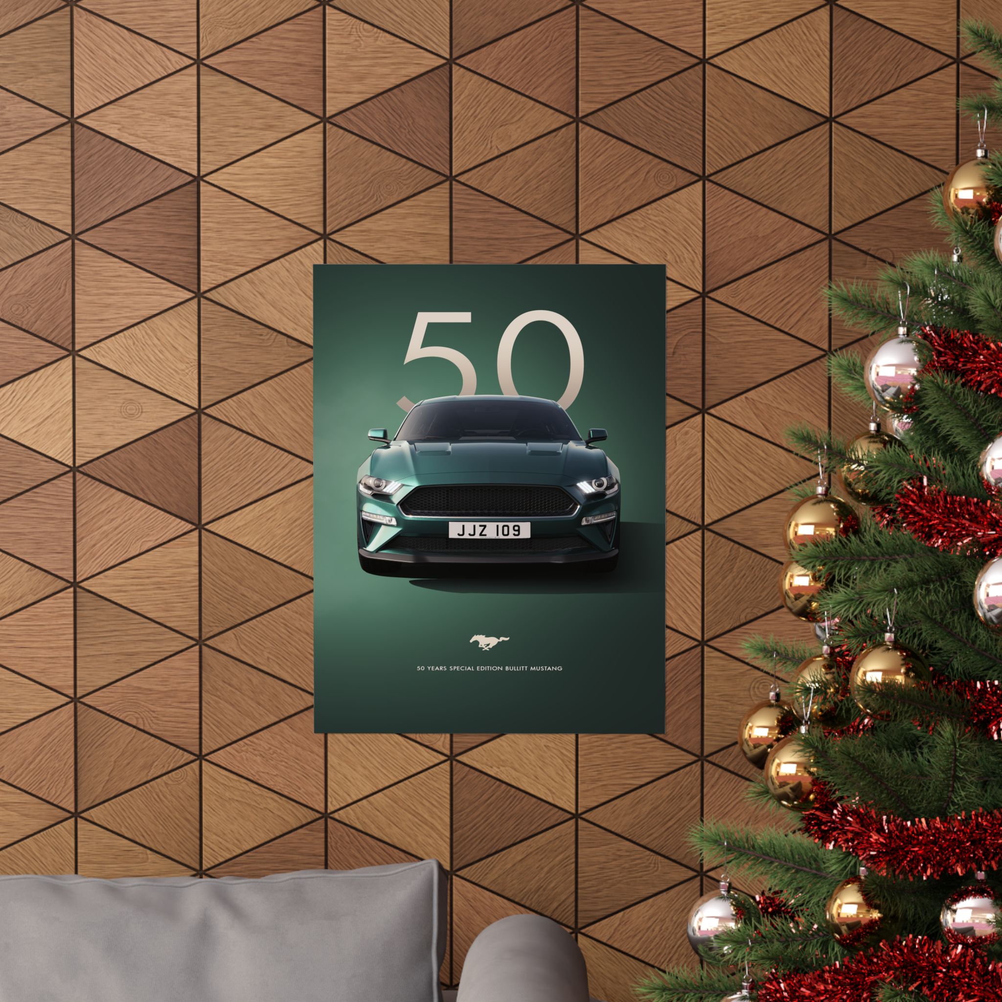Bullitt Mustang 50th Anniversary Poster - Highland Green Ford Muscle Car Wall Art - Iconic Automotive Decor for Fans - Image 4