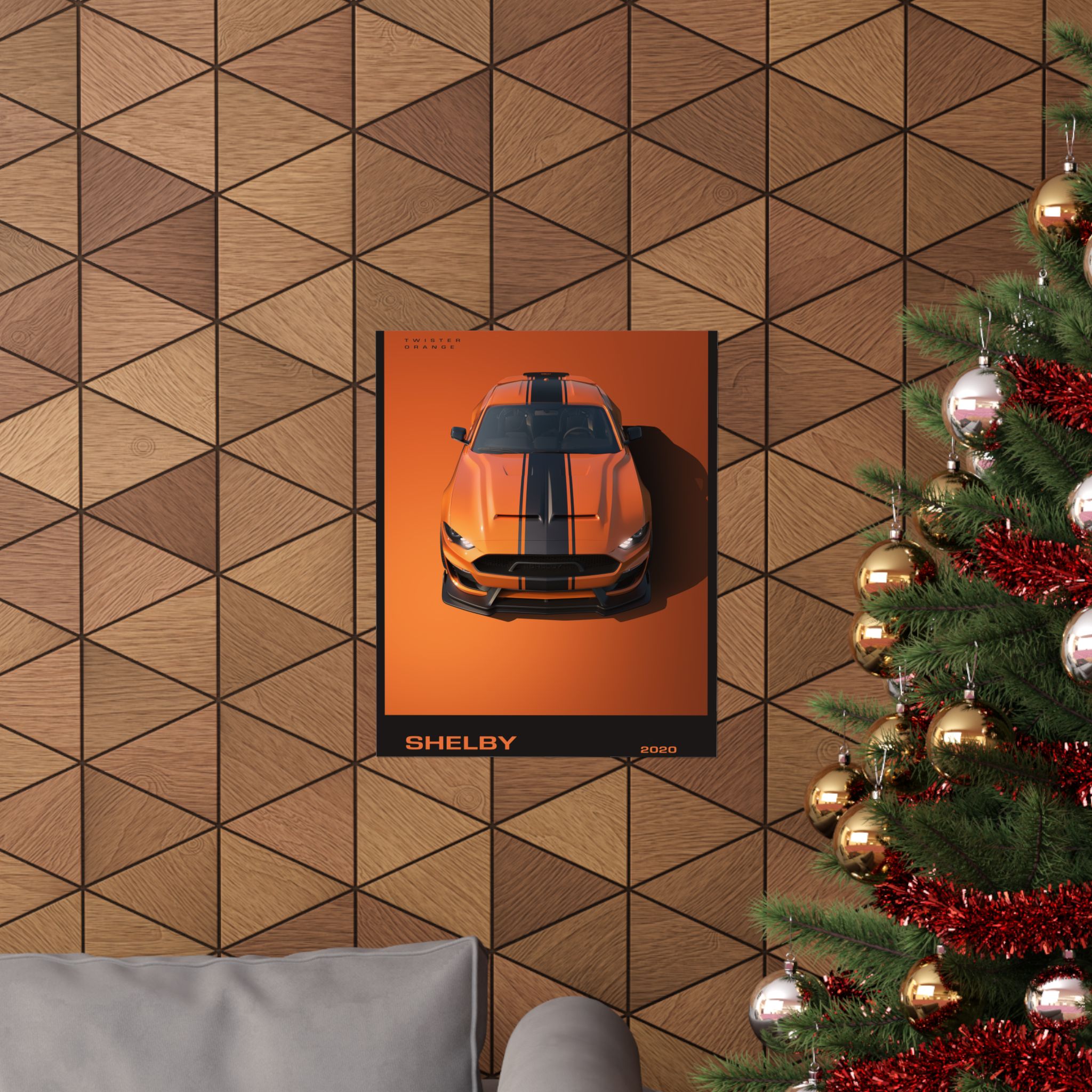 2020 Shelby Super Snake Poster - Twister Orange Mustang Wall Art - Bold Automotive Decor for Garage & Office - Premium Car Print - Image 8