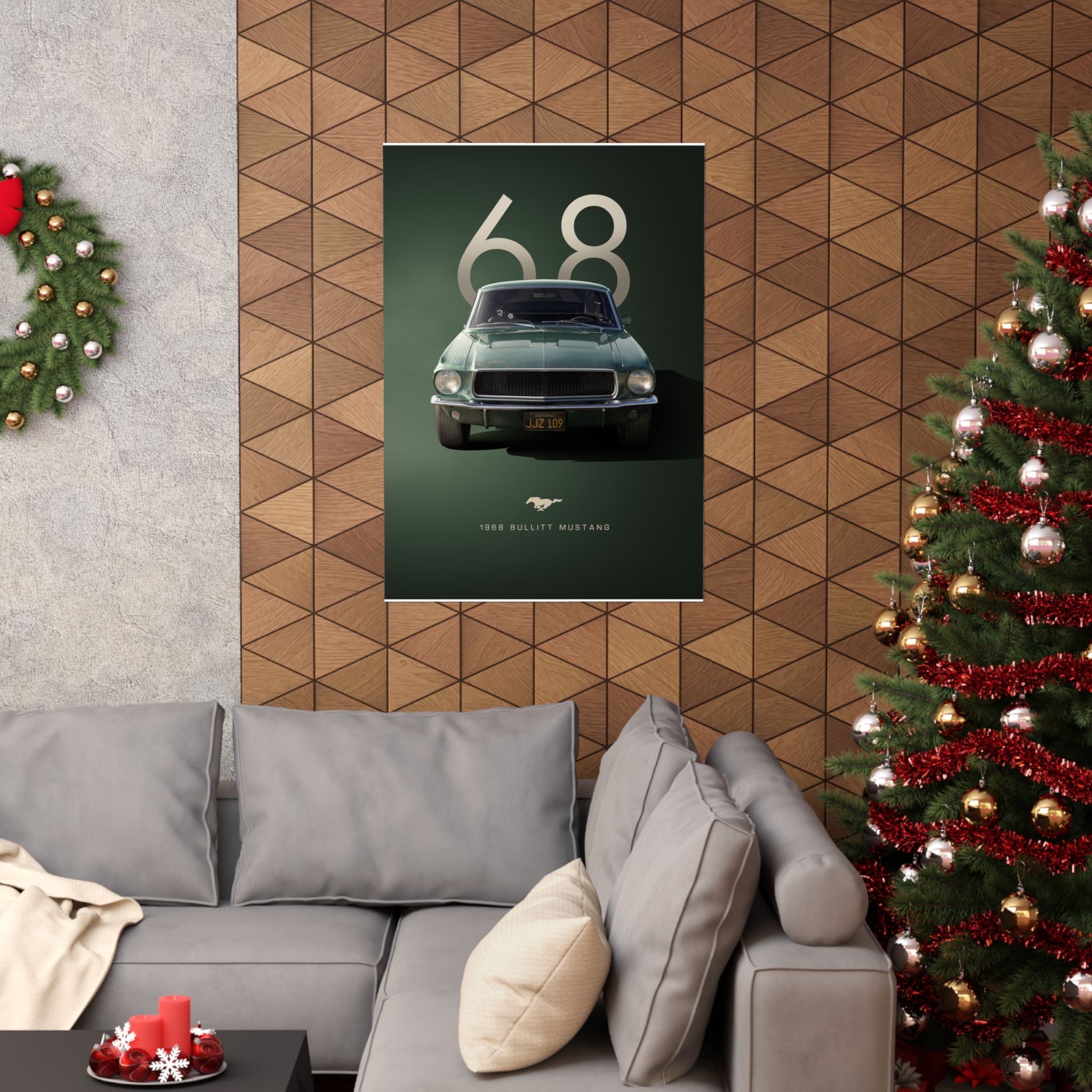 1968 Bullitt Mustang Poster - Vintage Highland Green Ford Mustang GT Wall Art - Iconic Muscle Car Print for Garage or Office - Image 48
