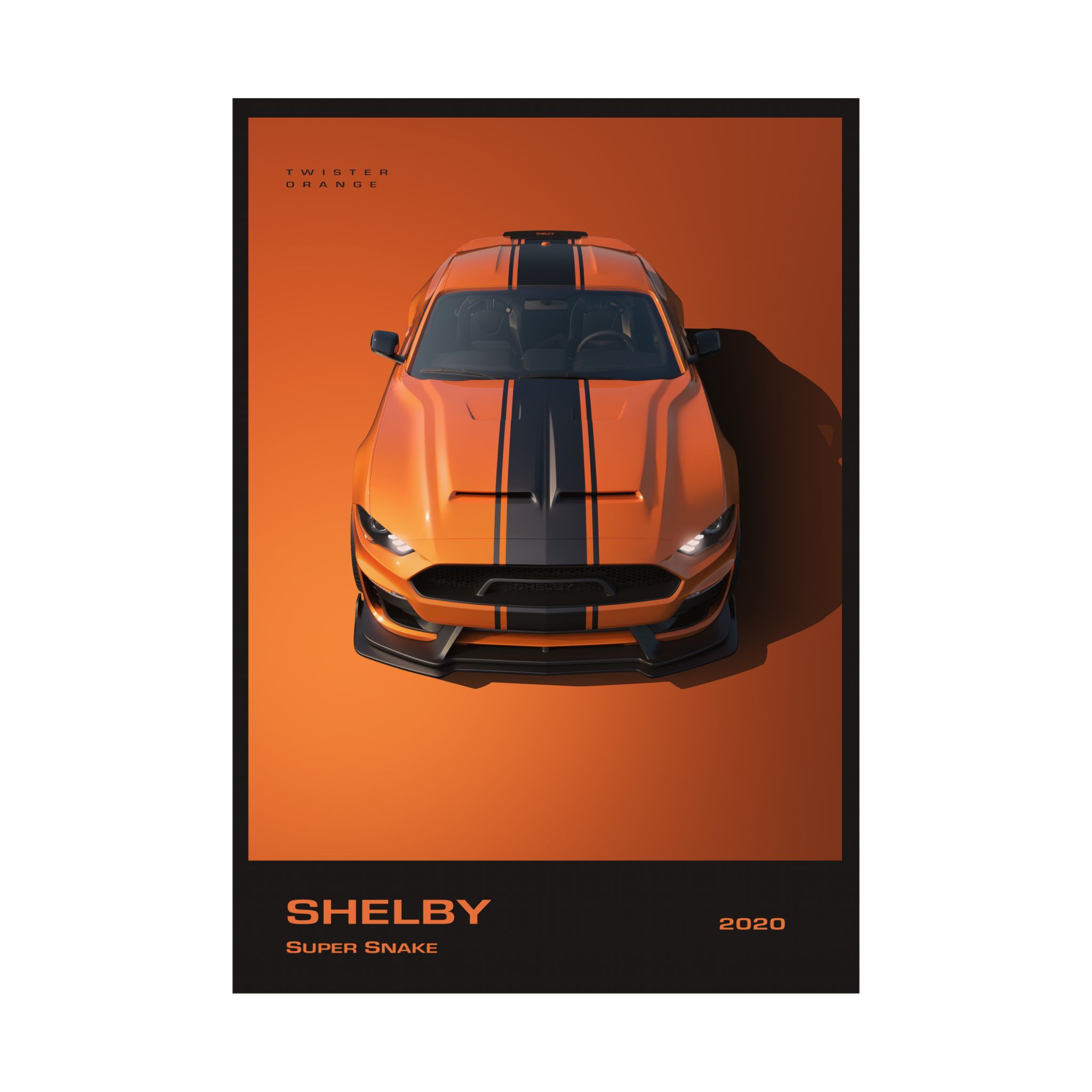 2020 Shelby Super Snake Poster - Twister Orange Mustang Wall Art - Bold Automotive Decor for Garage & Office - Premium Car Print - Image 46