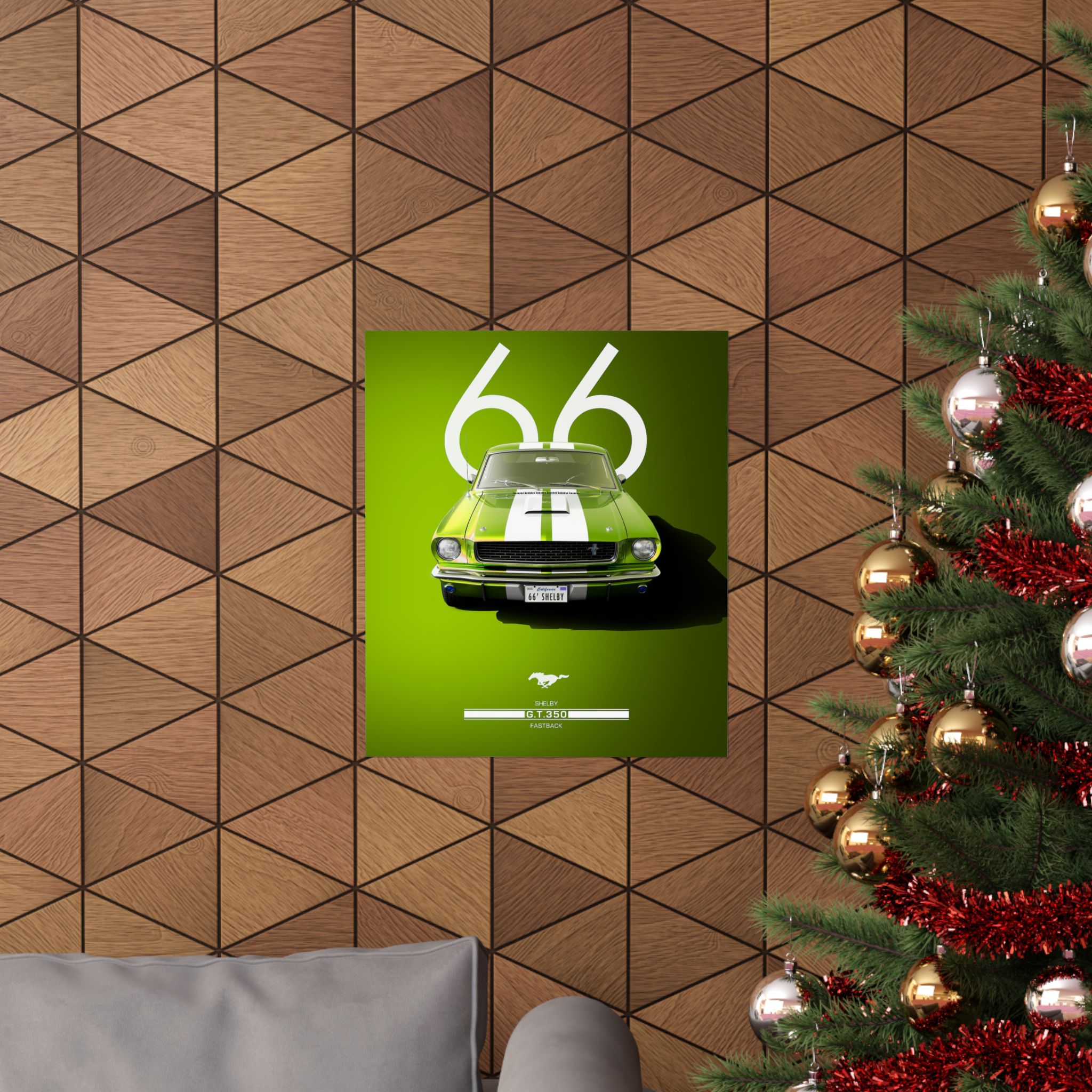Vintage 1966 Shelby GT350 Fastback Poster - Lime Green Muscle Car Wall Art - Iconic Mustang Decor for Car Enthusiasts & Garage - Image 40