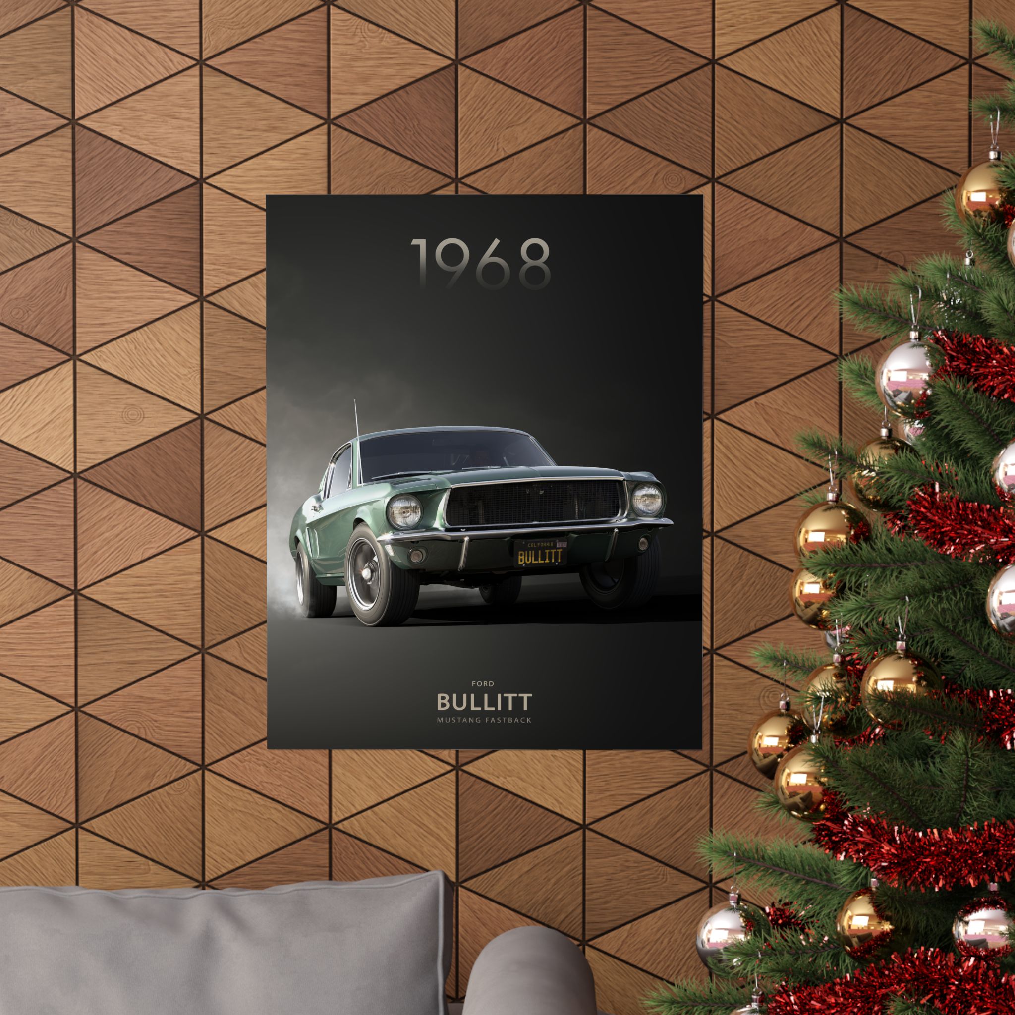 1968 Ford Bullitt Mustang Fastback Poster - Iconic Highland Green Muscle Car Wall Art - Classic Movie Car Print for Garage & Man Cave - Image 64