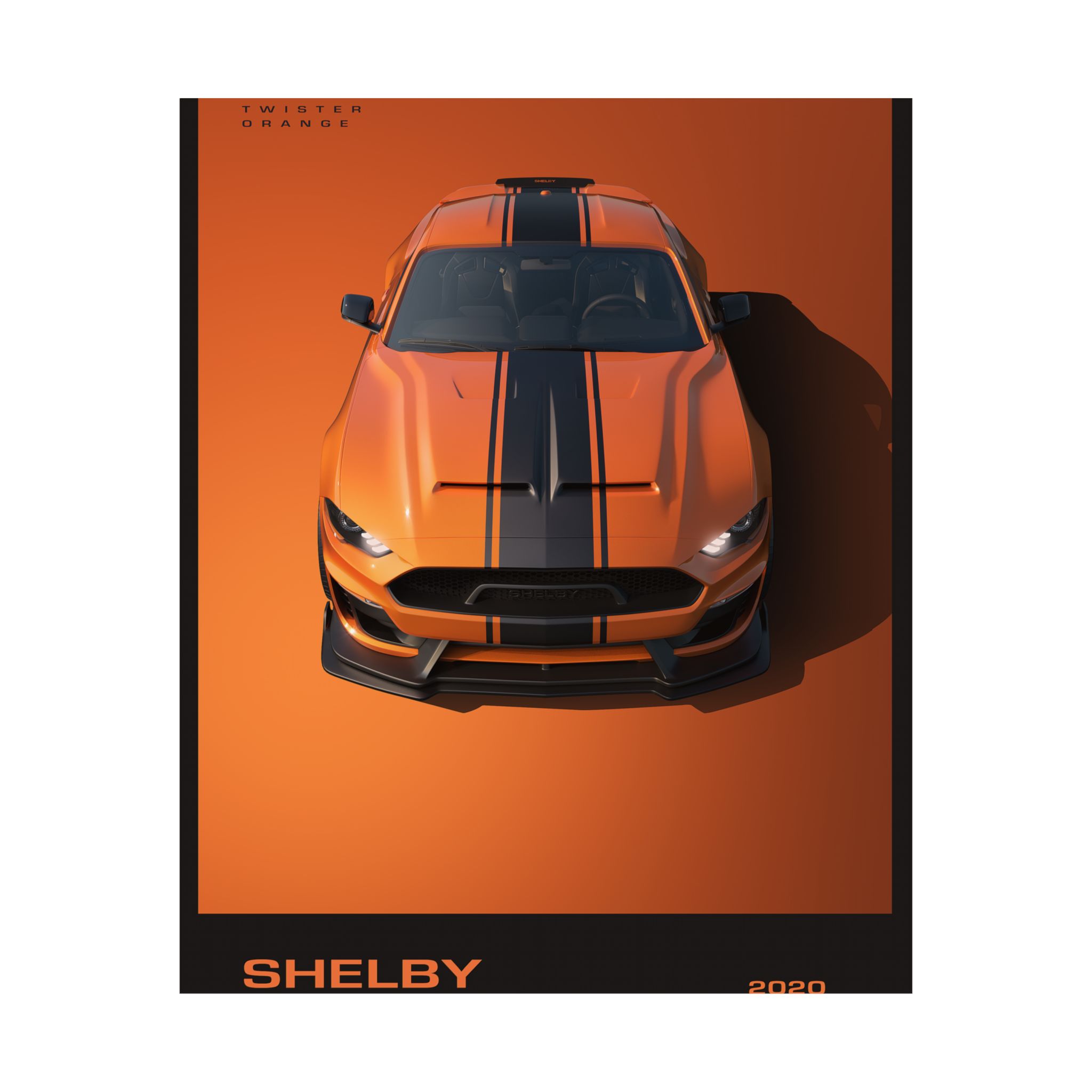 2020 Shelby Super Snake Poster - Twister Orange Mustang Wall Art - Bold Automotive Decor for Garage & Office - Premium Car Print - Image 34