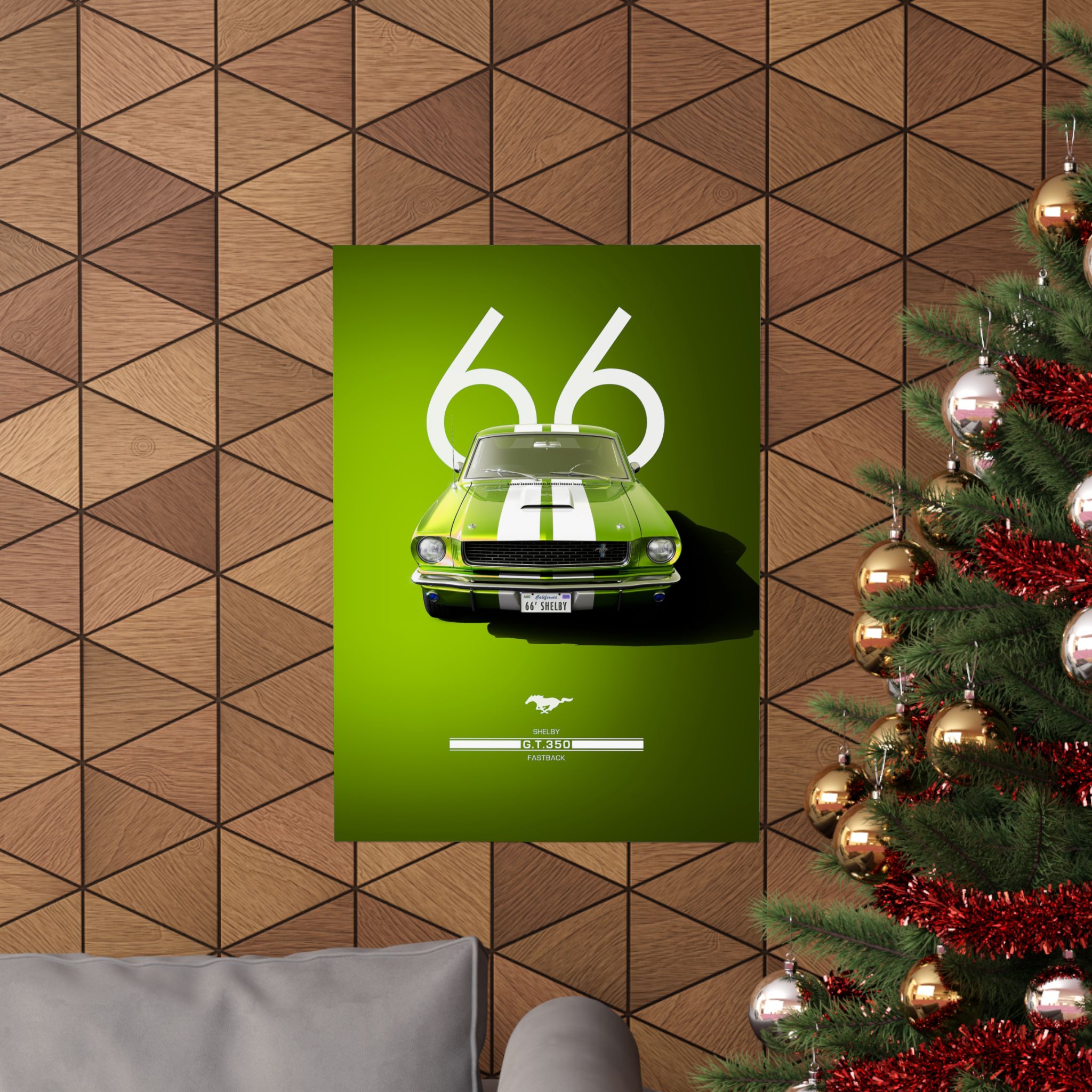 Vintage 1966 Shelby GT350 Fastback Poster - Lime Green Muscle Car Wall Art - Iconic Mustang Decor for Car Enthusiasts & Garage - Image 56