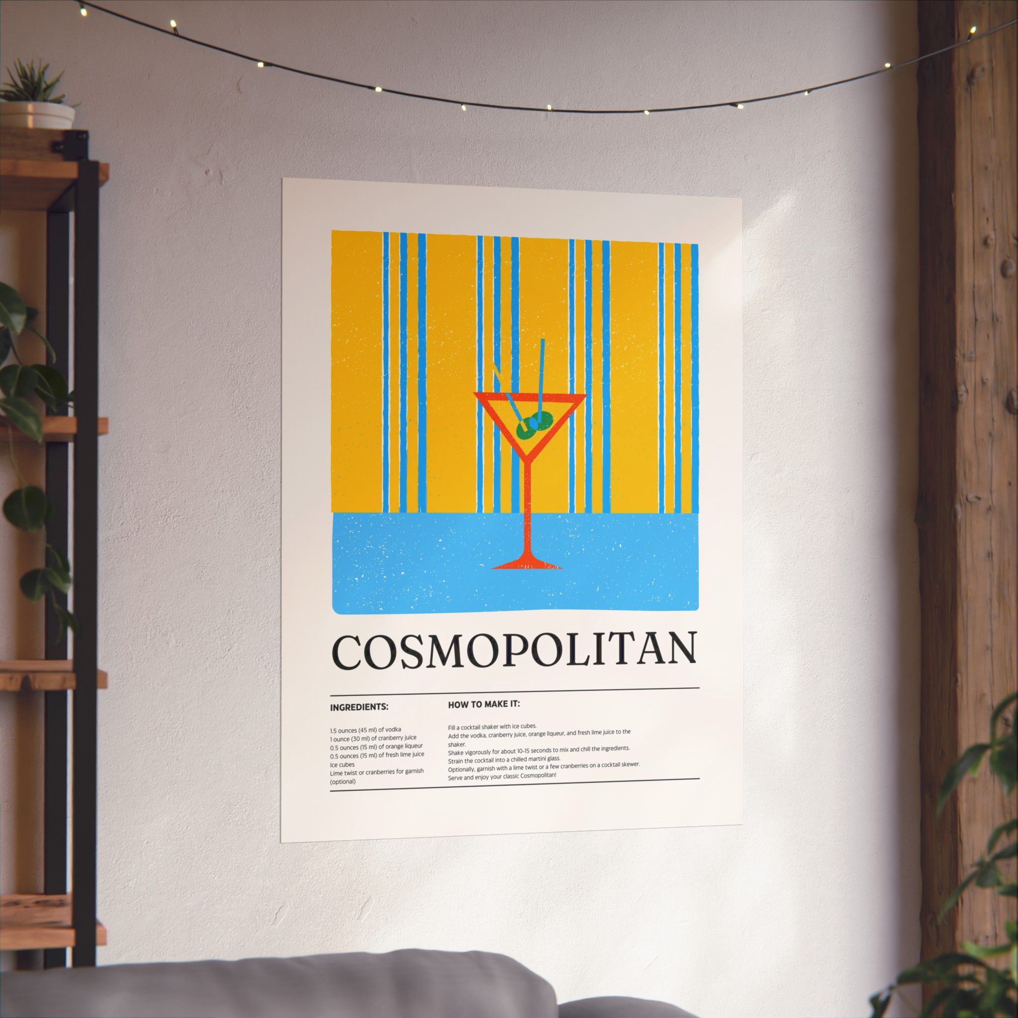 Cosmopolitan Cocktail Poster — Matte Vertical Print - Image 2