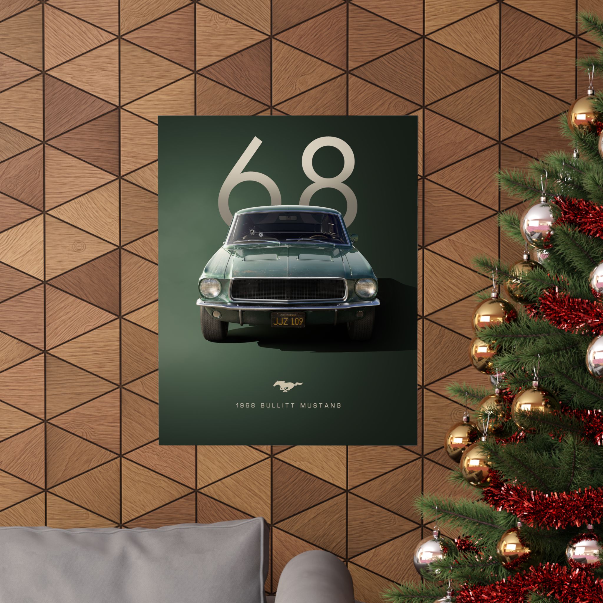 1968 Bullitt Mustang Poster - Vintage Highland Green Ford Mustang GT Wall Art - Iconic Muscle Car Print for Garage or Office - Image 64