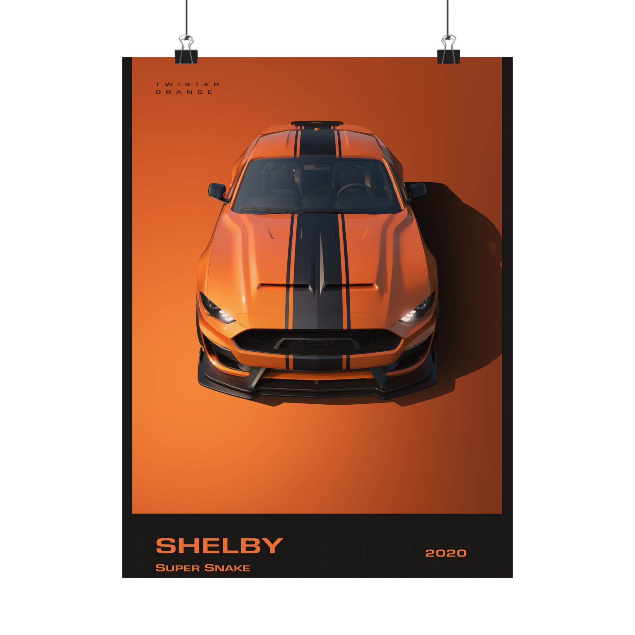 2020 Shelby Super Snake Poster - Twister Orange Mustang Wall Art - Bold Automotive Decor for Garage & Office - Premium Car Print - Image 13