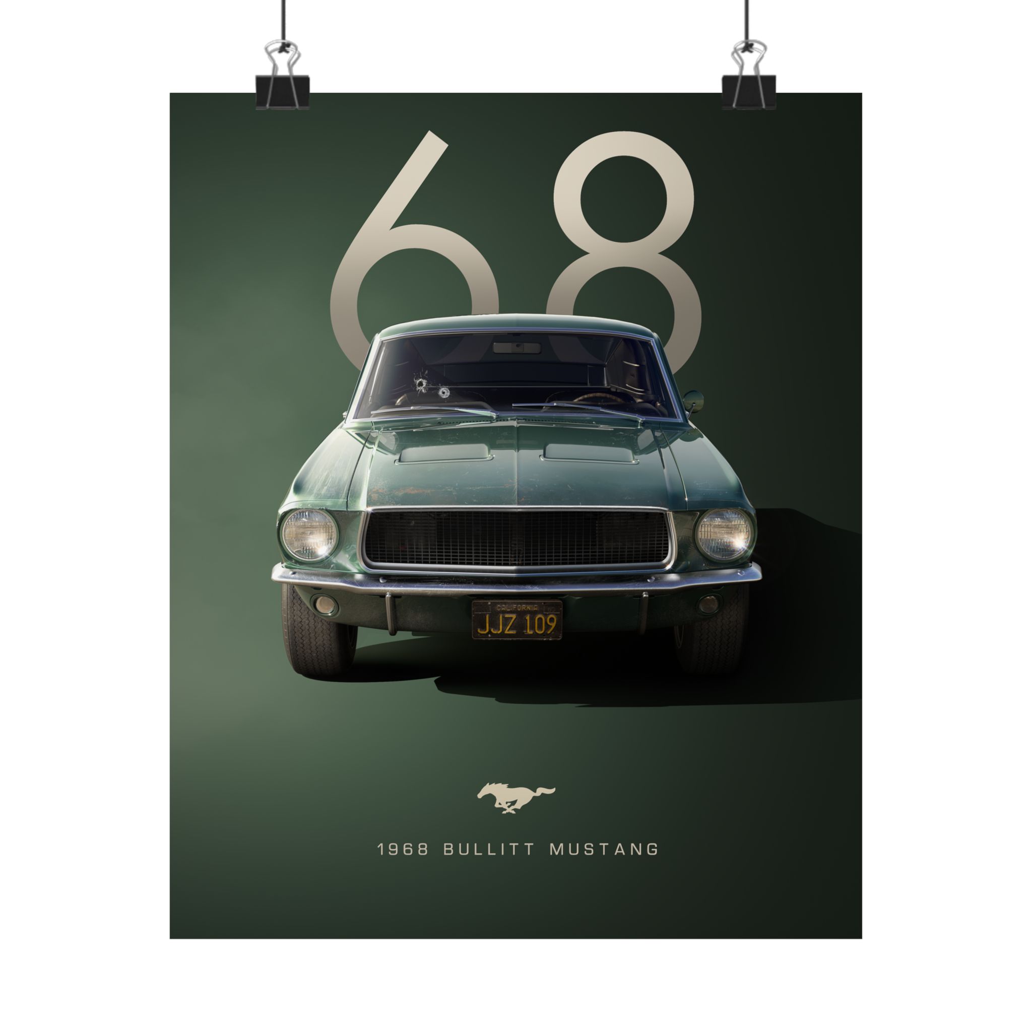 1968 Bullitt Mustang Poster - Vintage Highland Green Ford Mustang GT Wall Art - Iconic Muscle Car Print for Garage or Office - Image 33