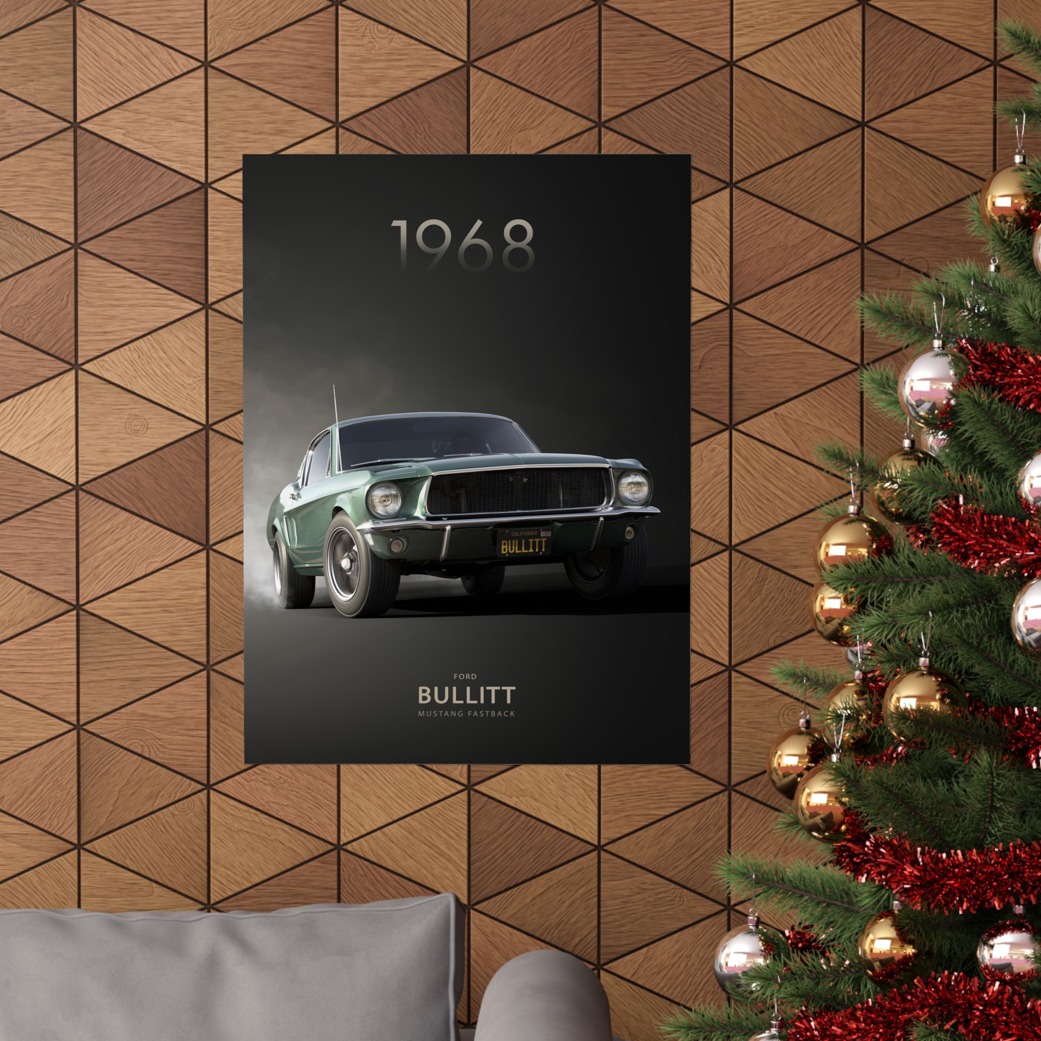 1968 Ford Bullitt Mustang Fastback Poster - Iconic Highland Green Muscle Car Wall Art - Classic Movie Car Print for Garage & Man Cave - Image 60