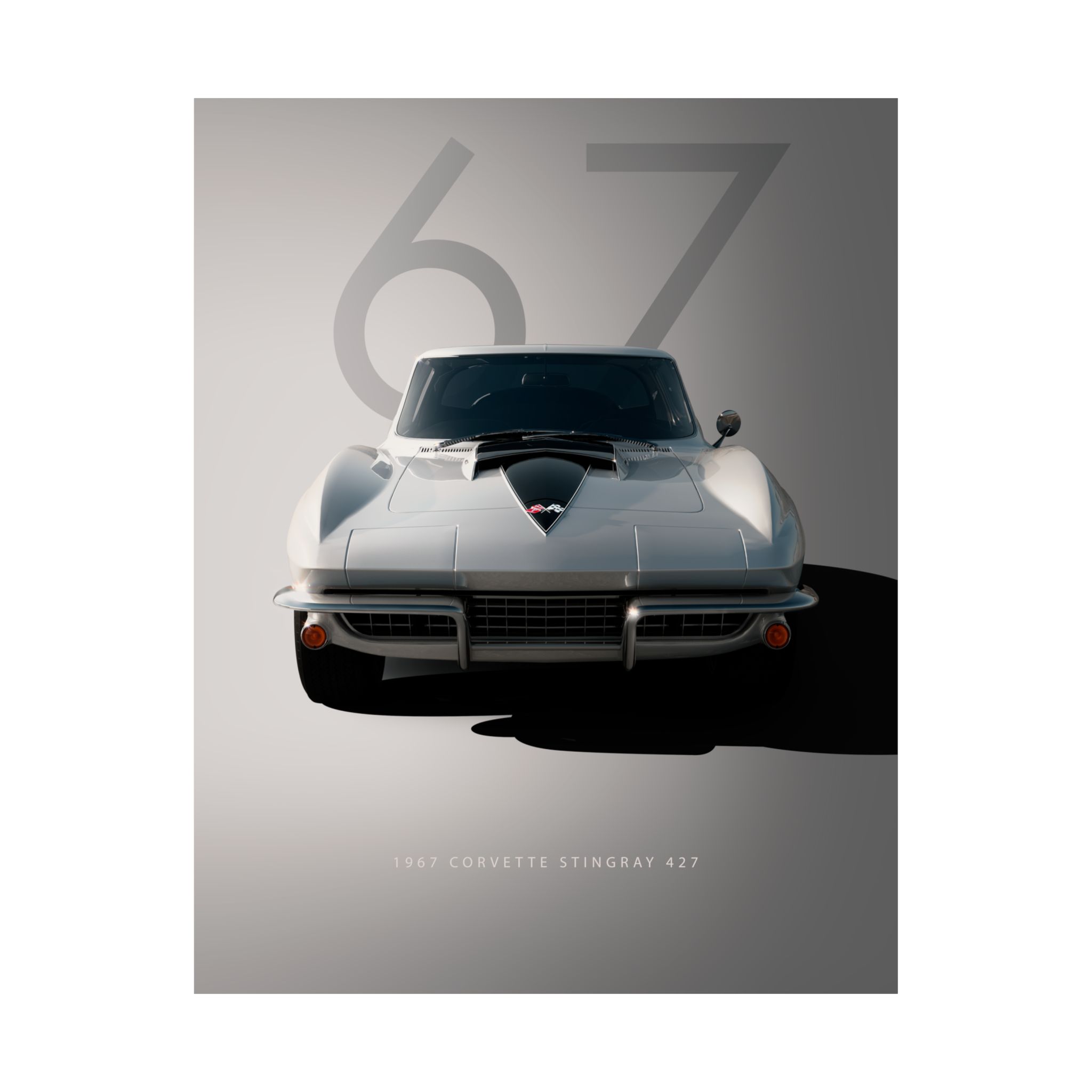 1967 Corvette Stingray 427 Classic Car Poster - Vintage Muscle Car Wall Art for Garage & Man Cave - Premium Automotive Print - Image 10