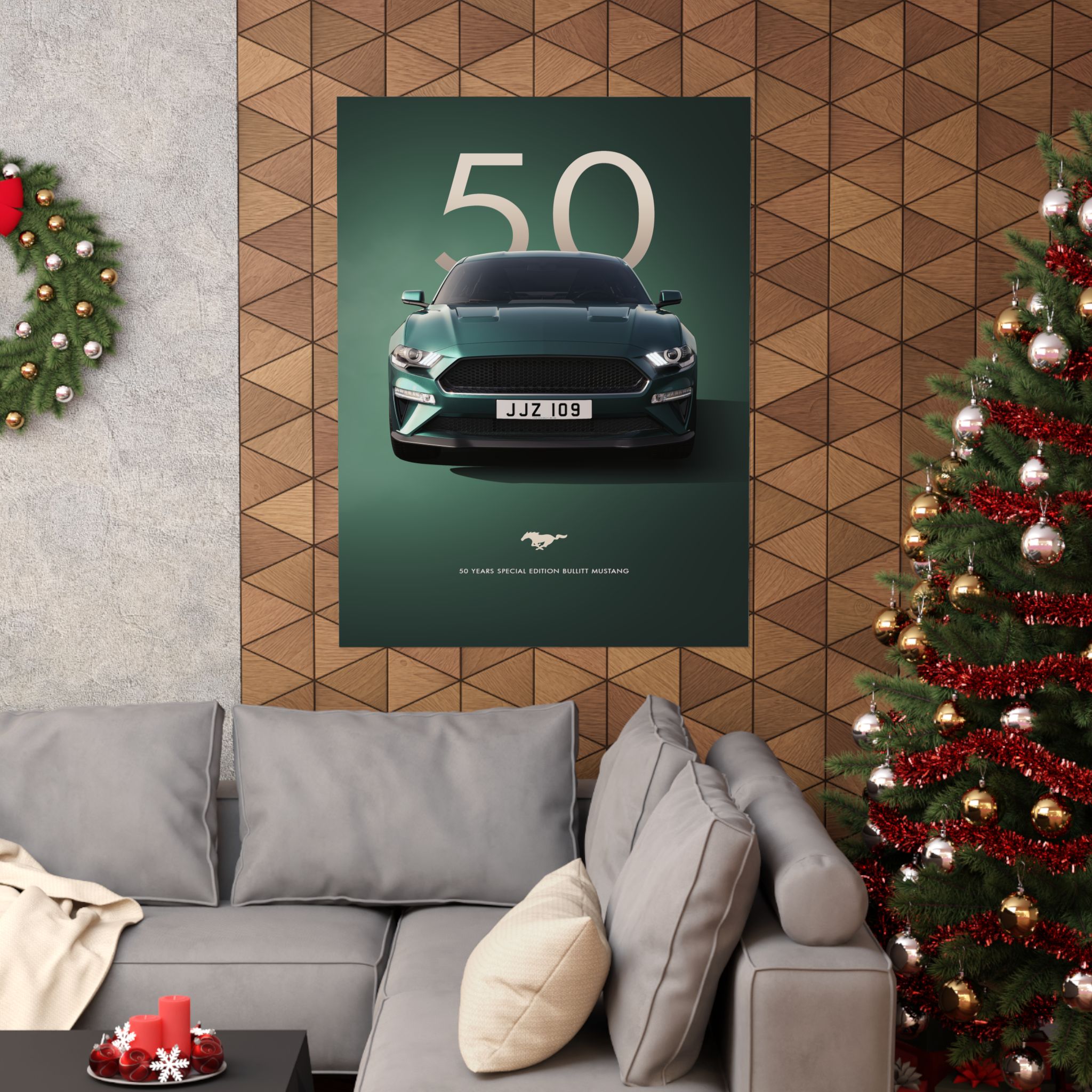 Bullitt Mustang 50th Anniversary Poster - Highland Green Ford Muscle Car Wall Art - Iconic Automotive Decor for Fans - Image 24