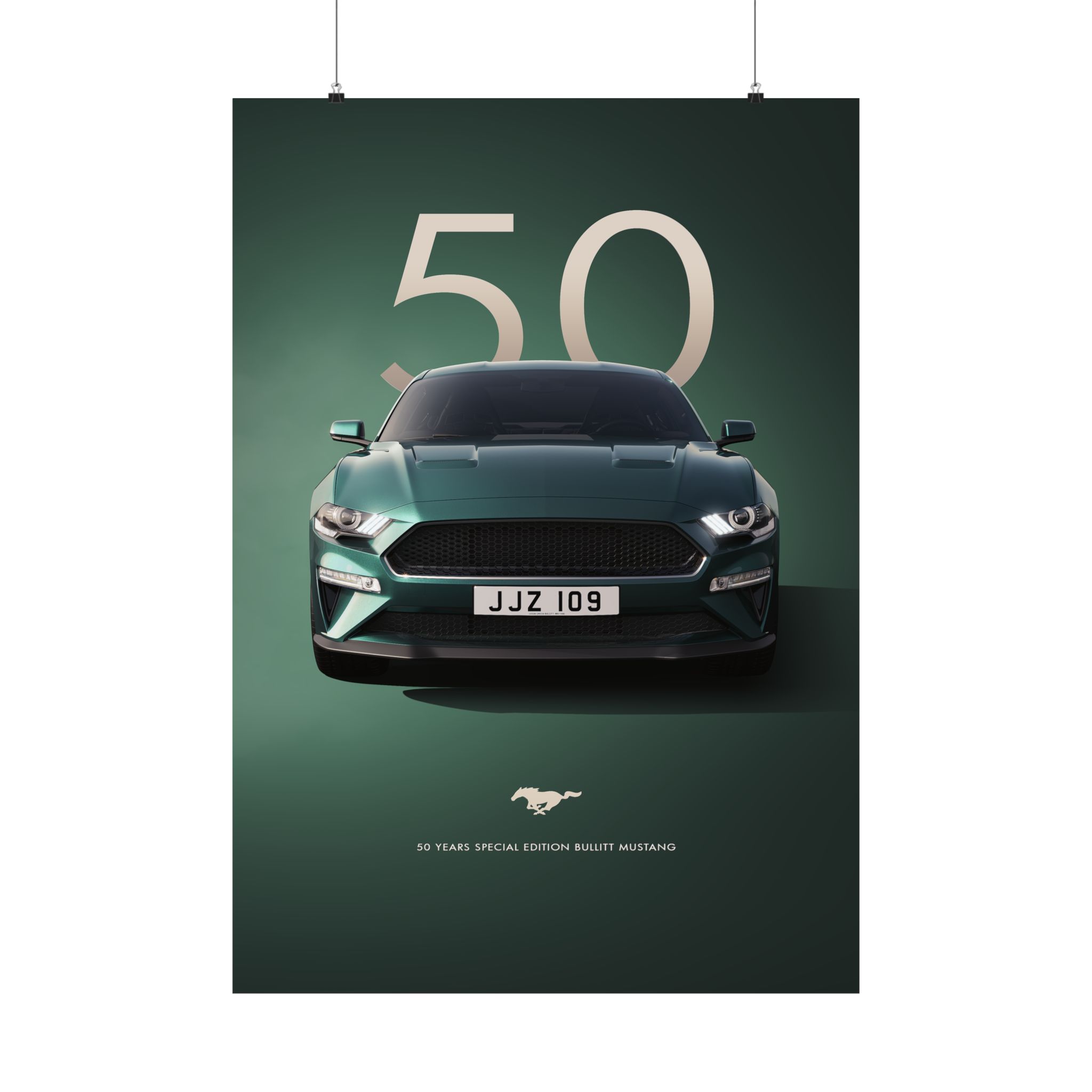 Bullitt Mustang 50th Anniversary Poster - Highland Green Ford Muscle Car Wall Art - Iconic Automotive Decor for Fans - Image 45
