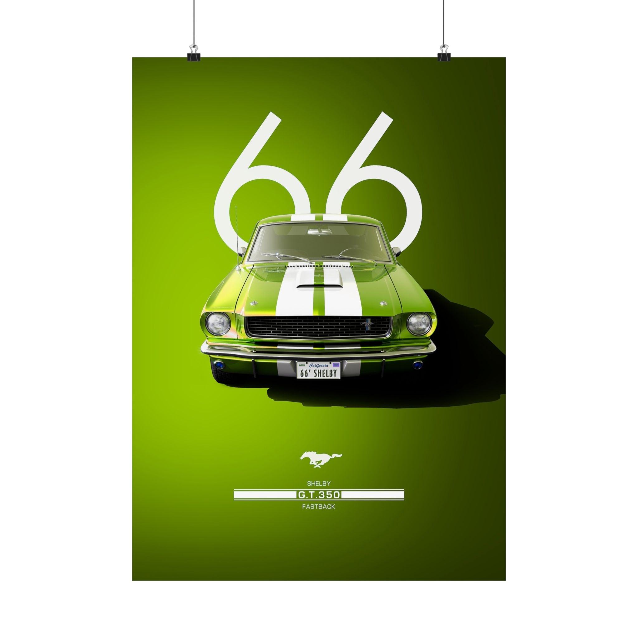 Vintage 1966 Shelby GT350 Fastback Poster - Lime Green Muscle Car Wall Art - Iconic Mustang Decor for Car Enthusiasts & Garage - Image 53