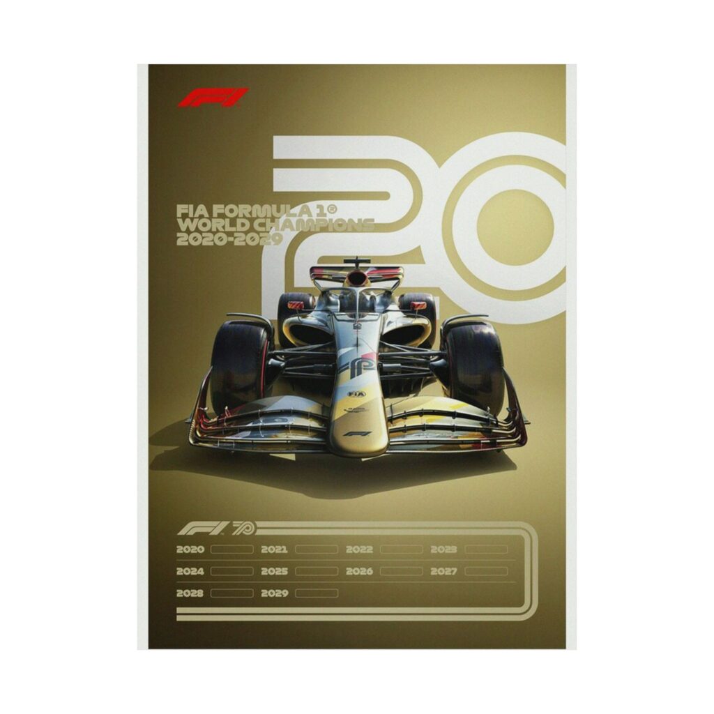 F1 Formula 1 World Champions 2020-2029 Poster - Limited Edition Racing Car Wall Art Decor - Essential Gift for Motorsport Fans