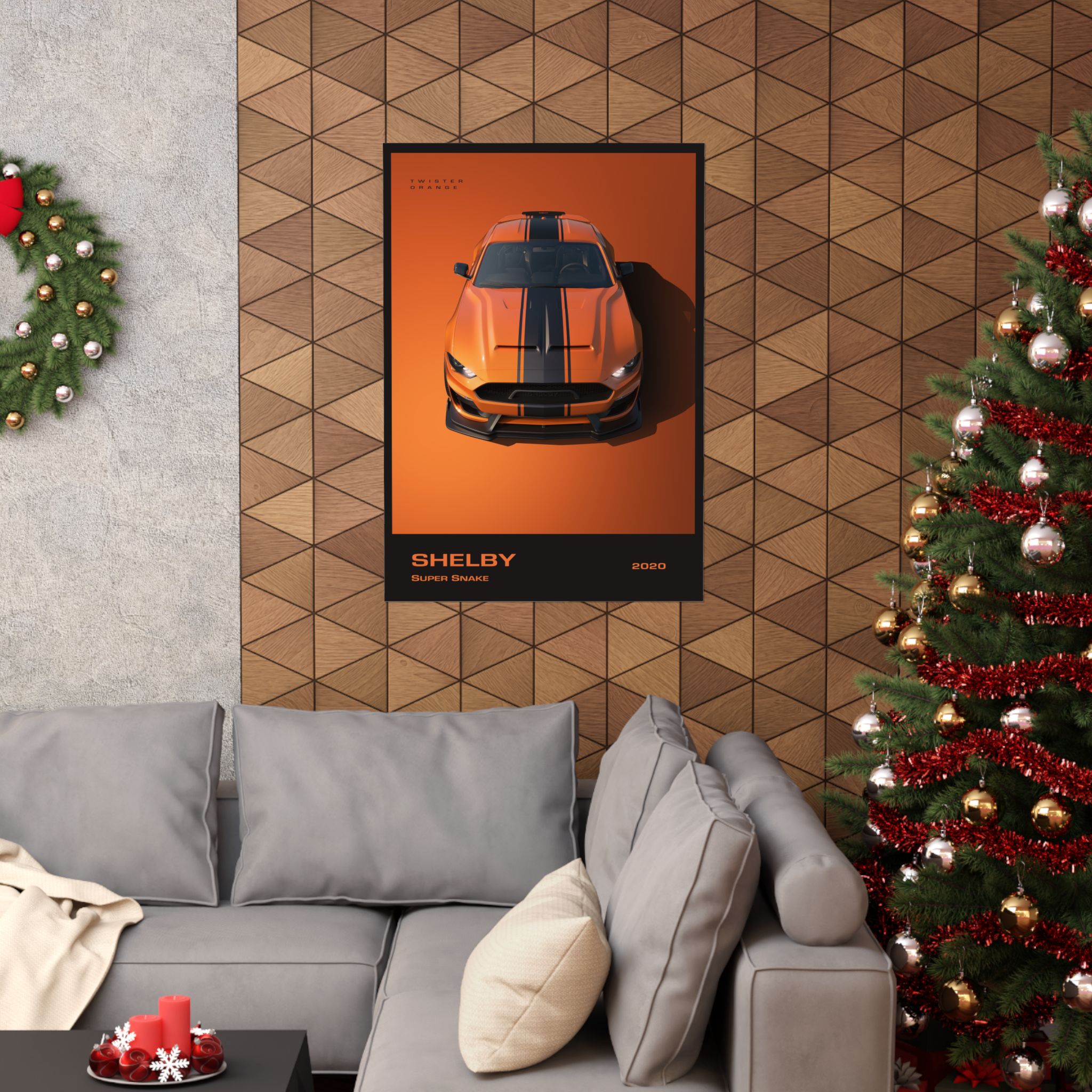 2020 Shelby Super Snake Poster - Twister Orange Mustang Wall Art - Bold Automotive Decor for Garage & Office - Premium Car Print - Image 48