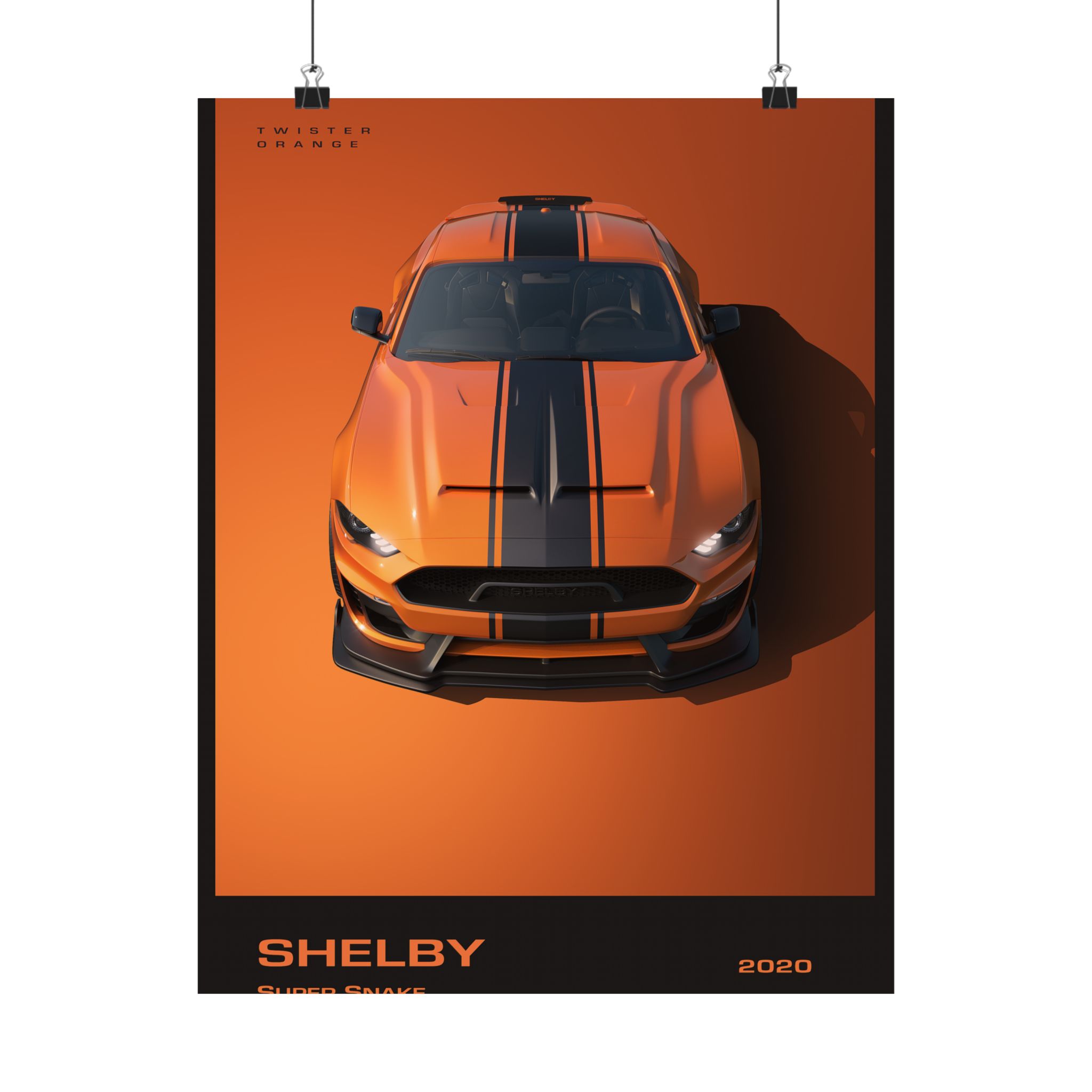 2020 Shelby Super Snake Poster - Twister Orange Mustang Wall Art - Bold Automotive Decor for Garage & Office - Premium Car Print - Image 41