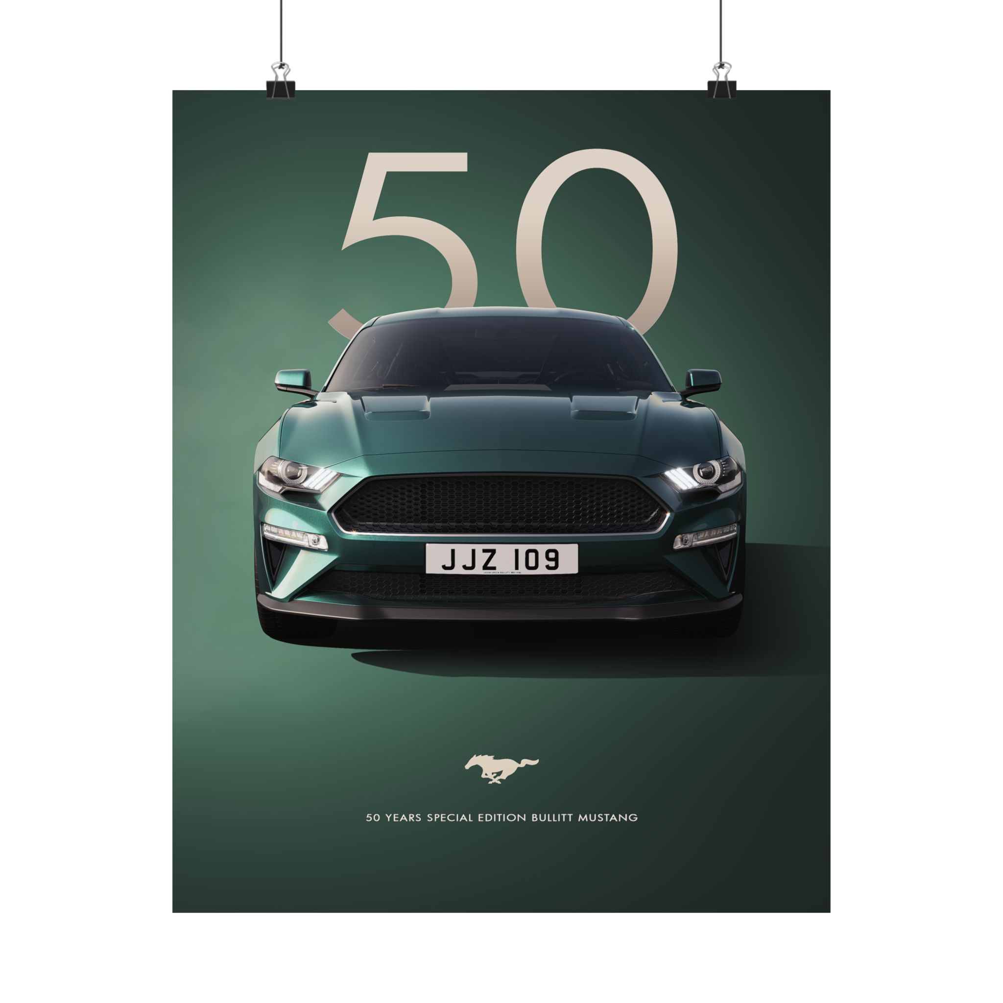 Bullitt Mustang 50th Anniversary Poster - Highland Green Ford Muscle Car Wall Art - Iconic Automotive Decor for Fans - Image 5