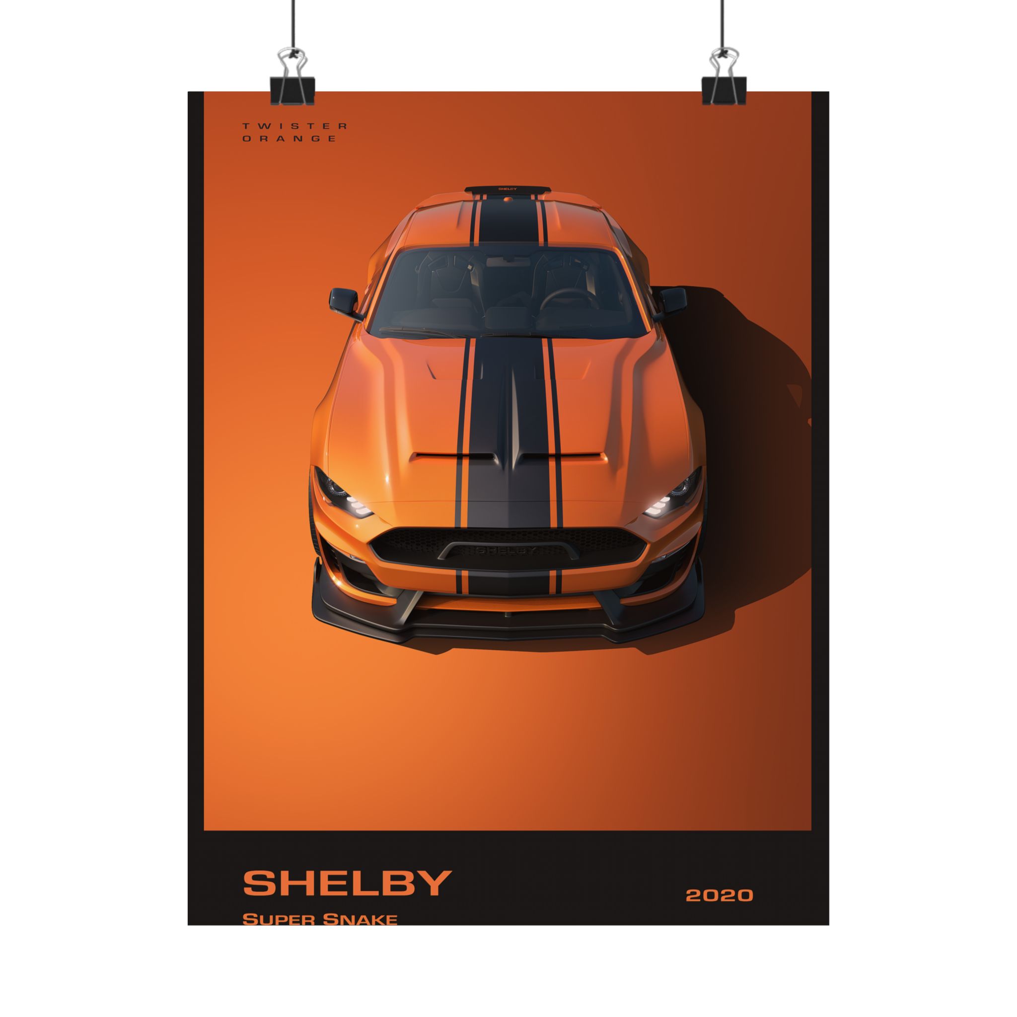 2020 Shelby Super Snake Poster - Twister Orange Mustang Wall Art - Bold Automotive Decor for Garage & Office - Premium Car Print - Image 25