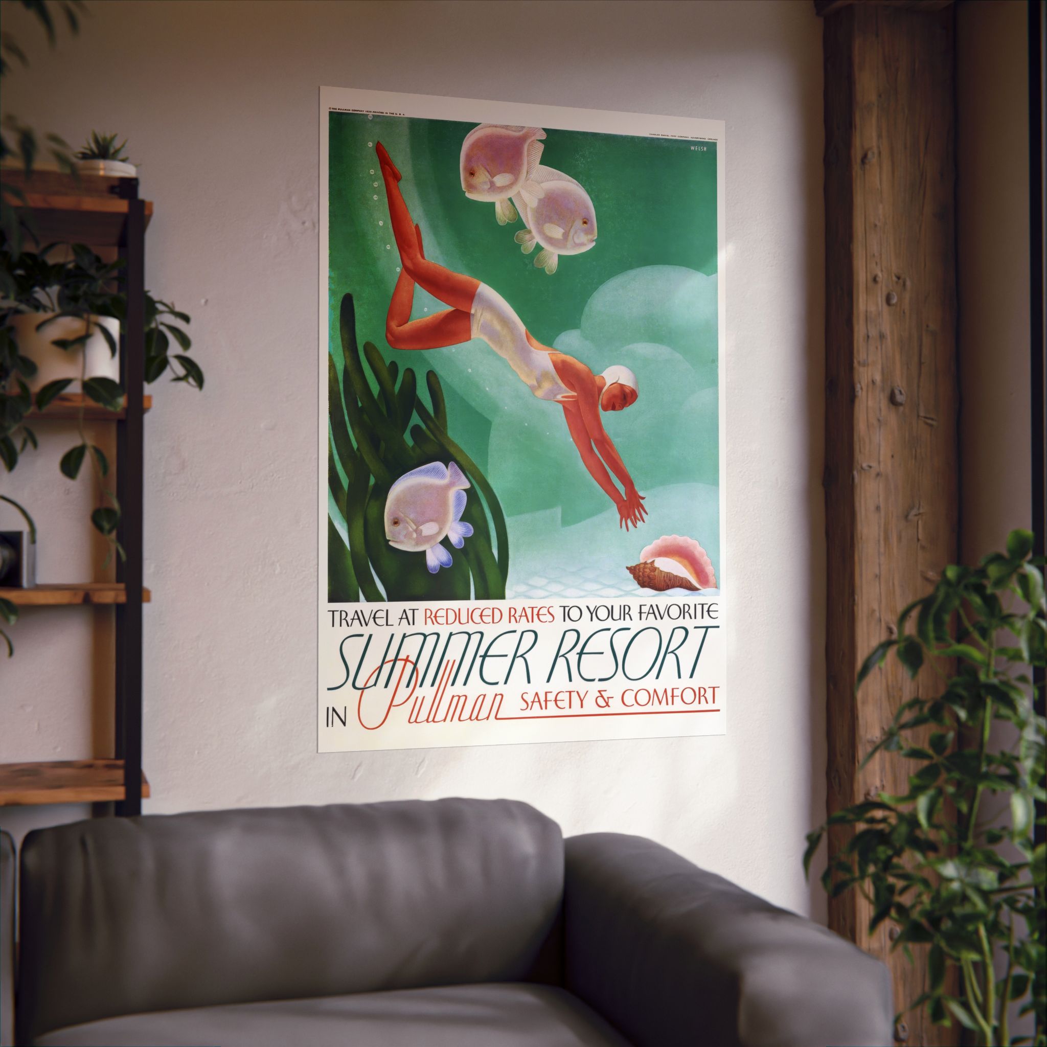 Vintage Summer Resort Travel Poster — Matte Vertical Poster - Image 2