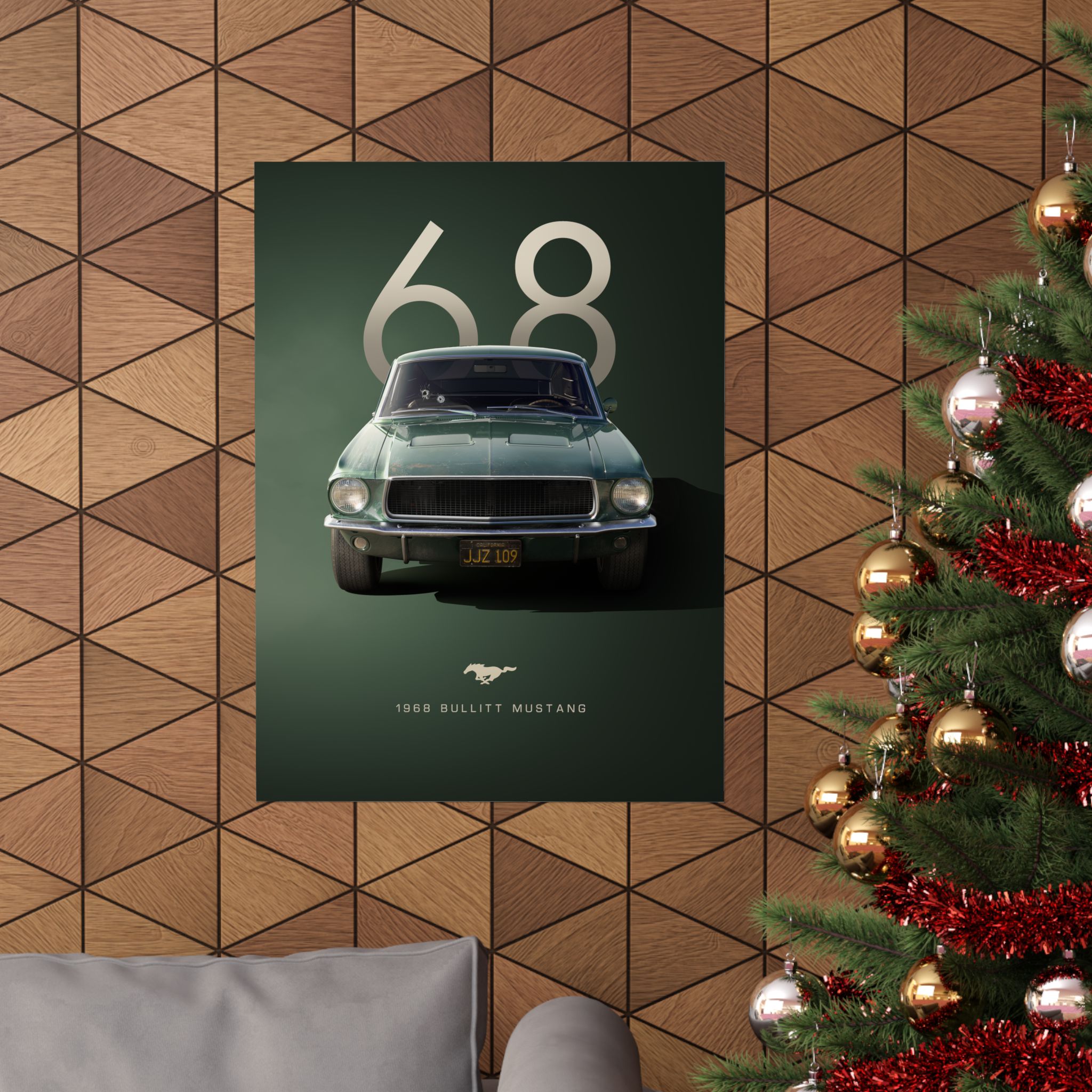 1968 Bullitt Mustang Poster - Vintage Highland Green Ford Mustang GT Wall Art - Iconic Muscle Car Print for Garage or Office - Image 60