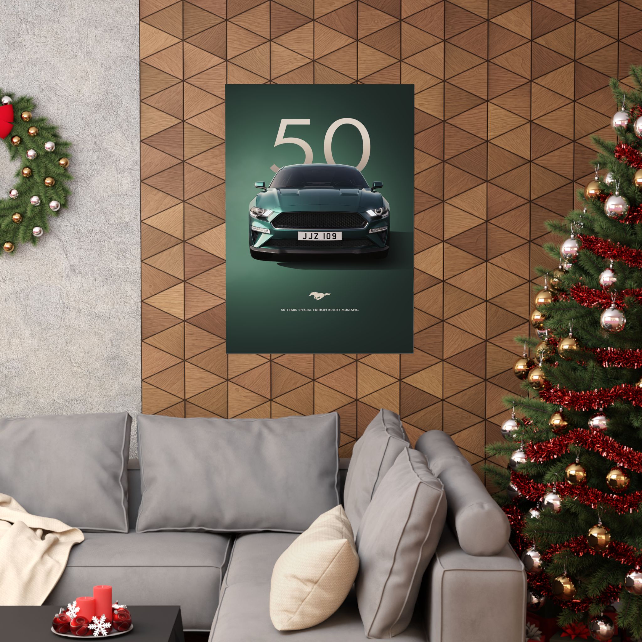 Bullitt Mustang 50th Anniversary Poster - Highland Green Ford Muscle Car Wall Art - Iconic Automotive Decor for Fans - Image 48