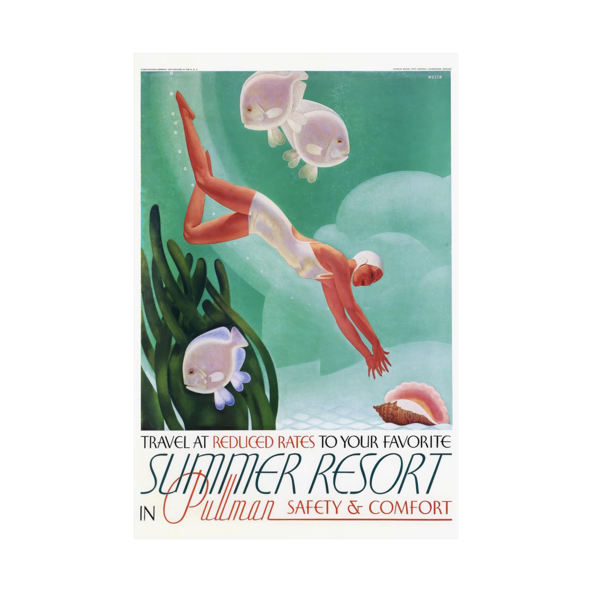Vintage Summer Resort Travel Poster — Matte Vertical Poster