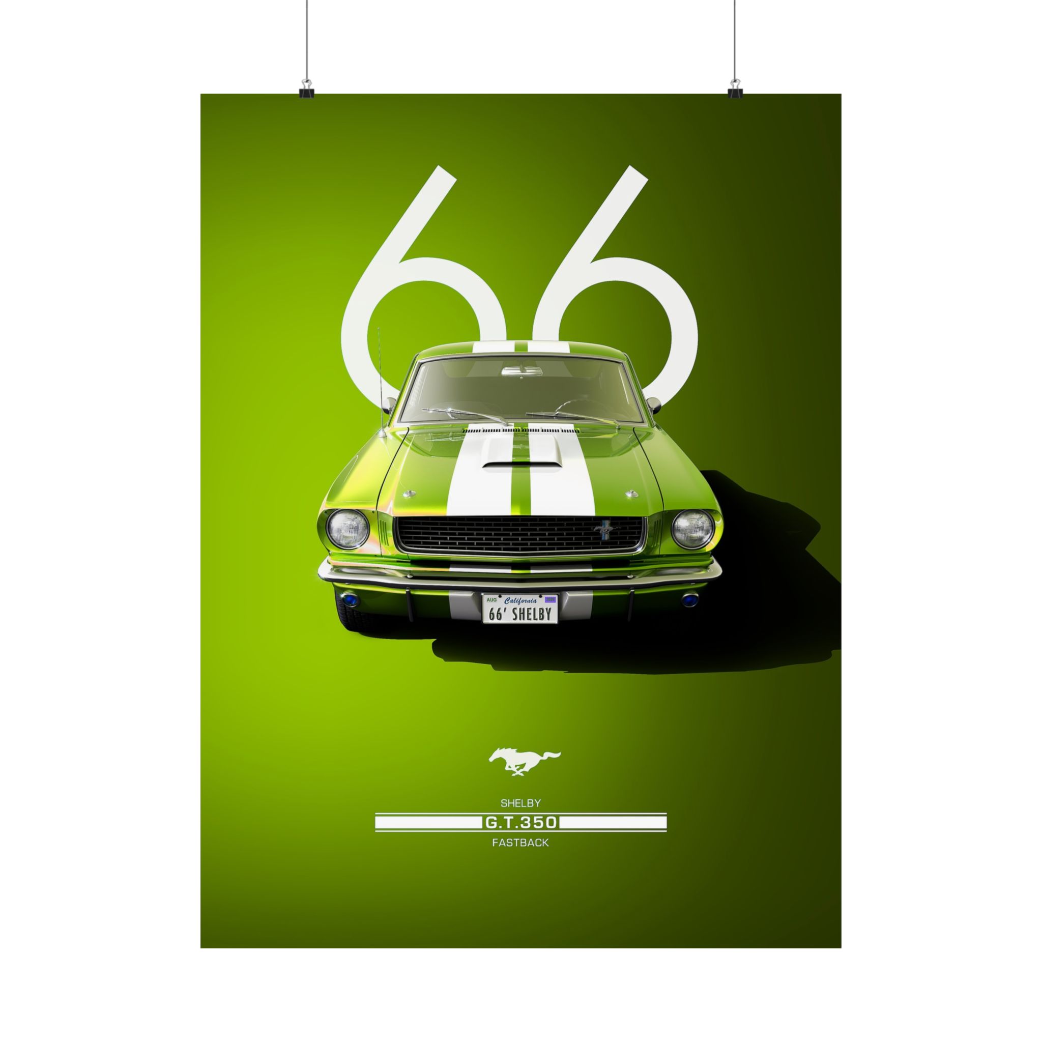 Vintage 1966 Shelby GT350 Fastback Poster - Lime Green Muscle Car Wall Art - Iconic Mustang Decor for Car Enthusiasts & Garage - Image 49