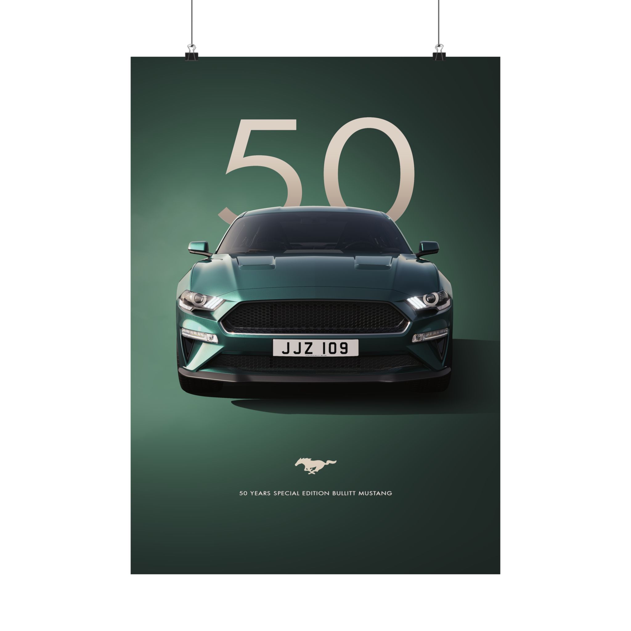 Bullitt Mustang 50th Anniversary Poster - Highland Green Ford Muscle Car Wall Art - Iconic Automotive Decor for Fans - Image 53