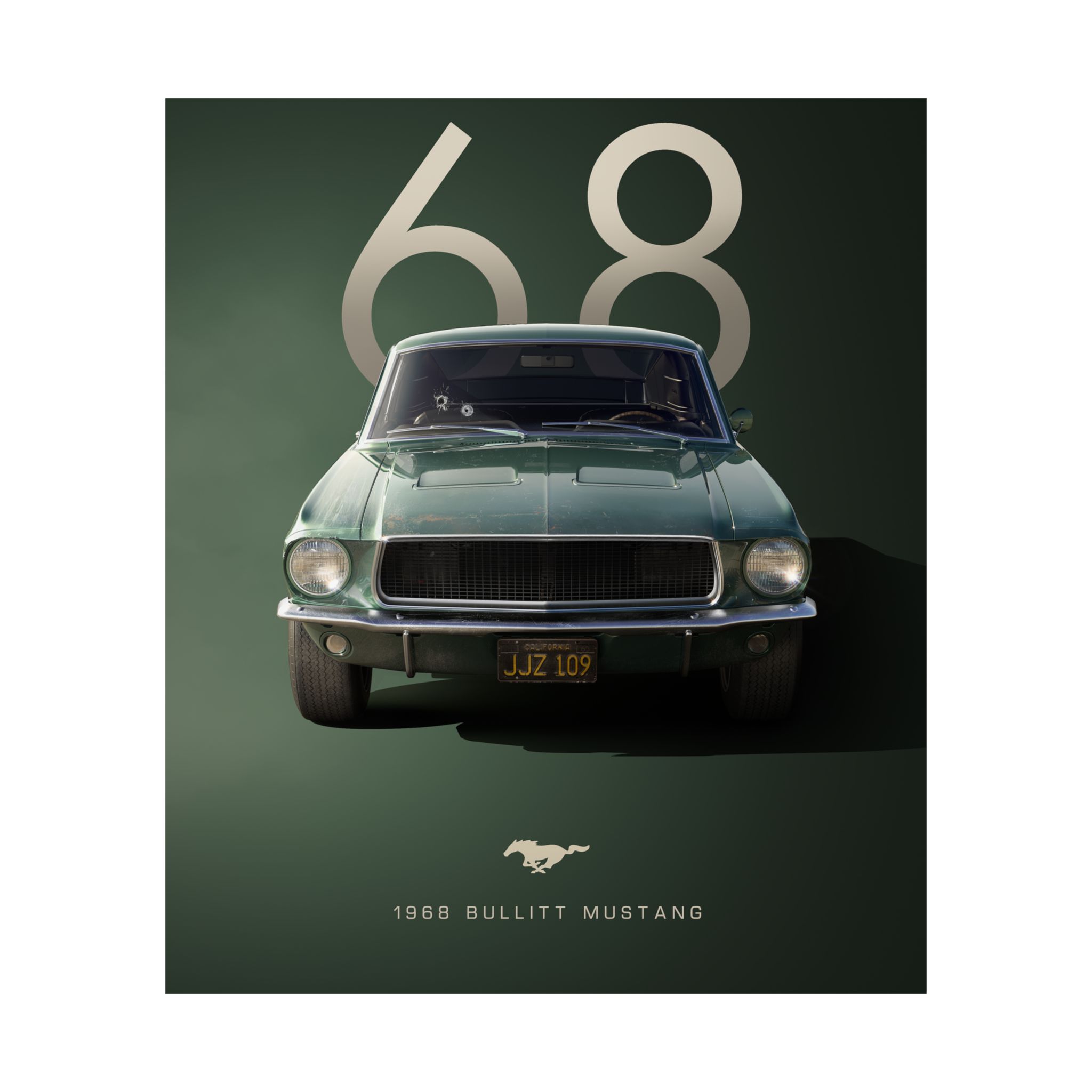 1968 Bullitt Mustang Poster - Vintage Highland Green Ford Mustang GT Wall Art - Iconic Muscle Car Print for Garage or Office - Image 38