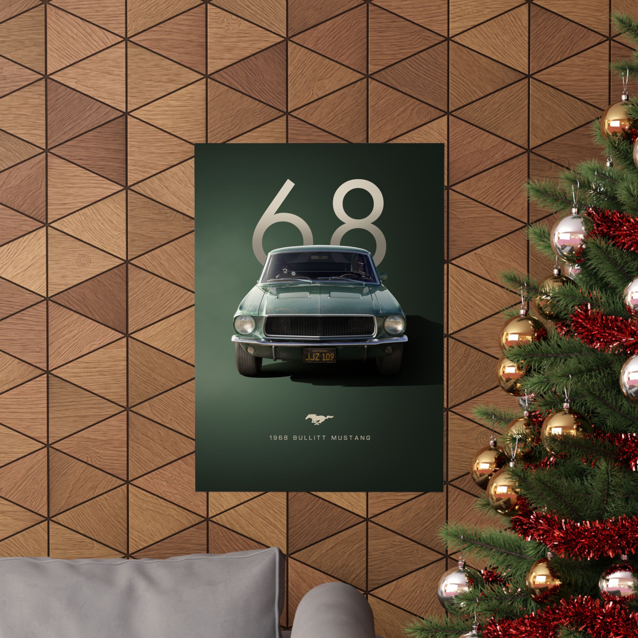 1968 Bullitt Mustang Poster - Vintage Highland Green Ford Mustang GT Wall Art - Iconic Muscle Car Print for Garage or Office - Image 56
