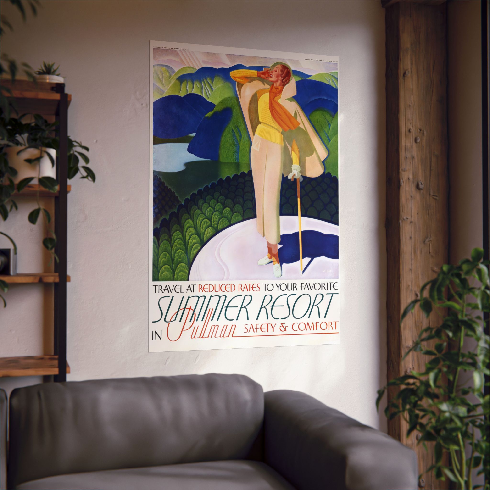 Vintage Travel Poster - 'Summer Resort' Matte Vertical Poster - Image 2